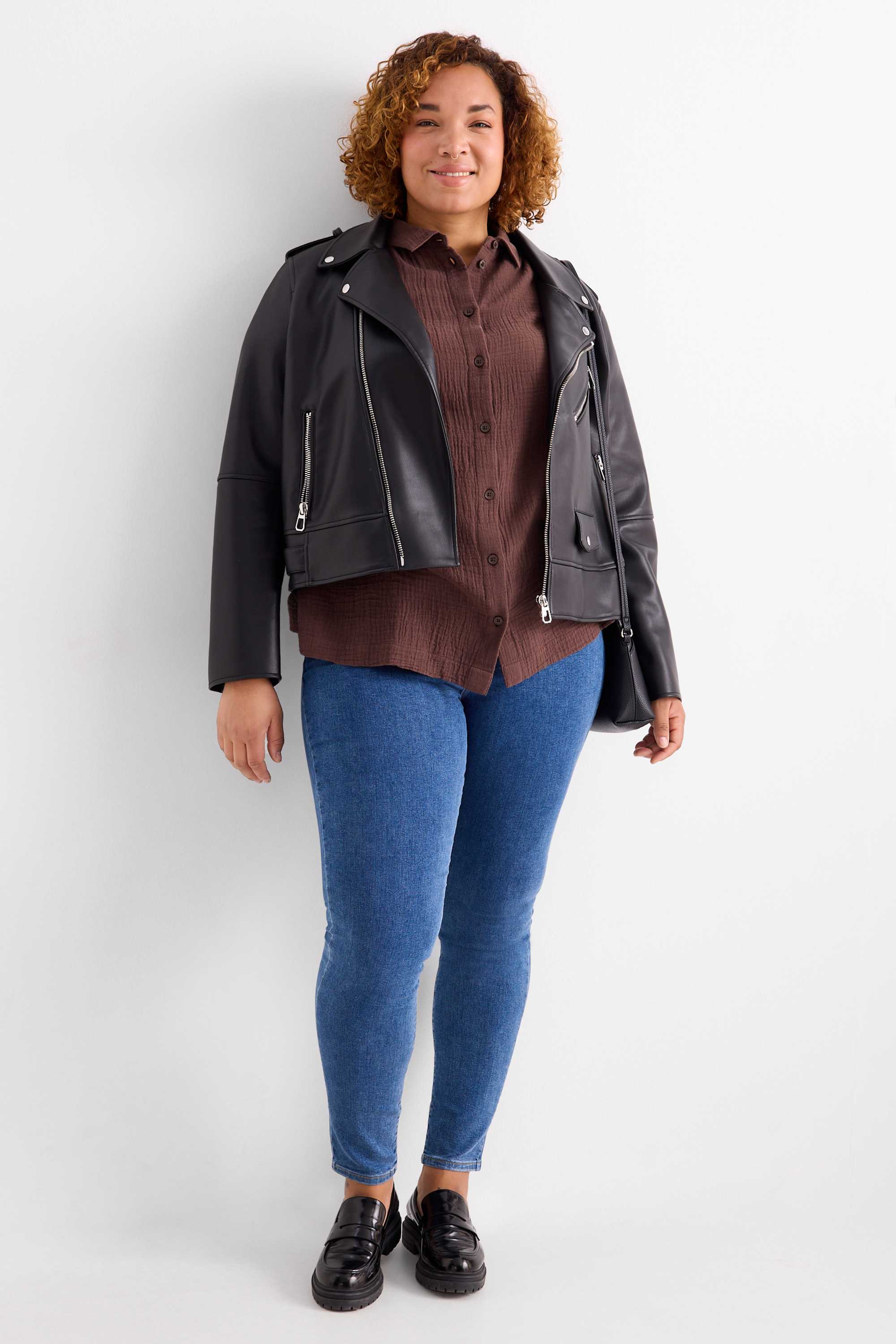 Cheesecloth blouse brown