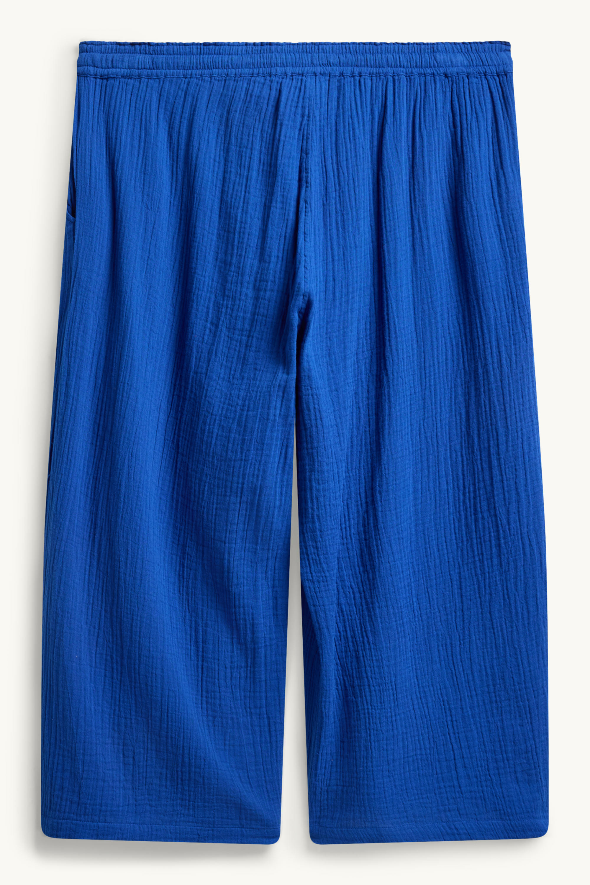 Cloth trousers - mid-rise waist - wide leg blue