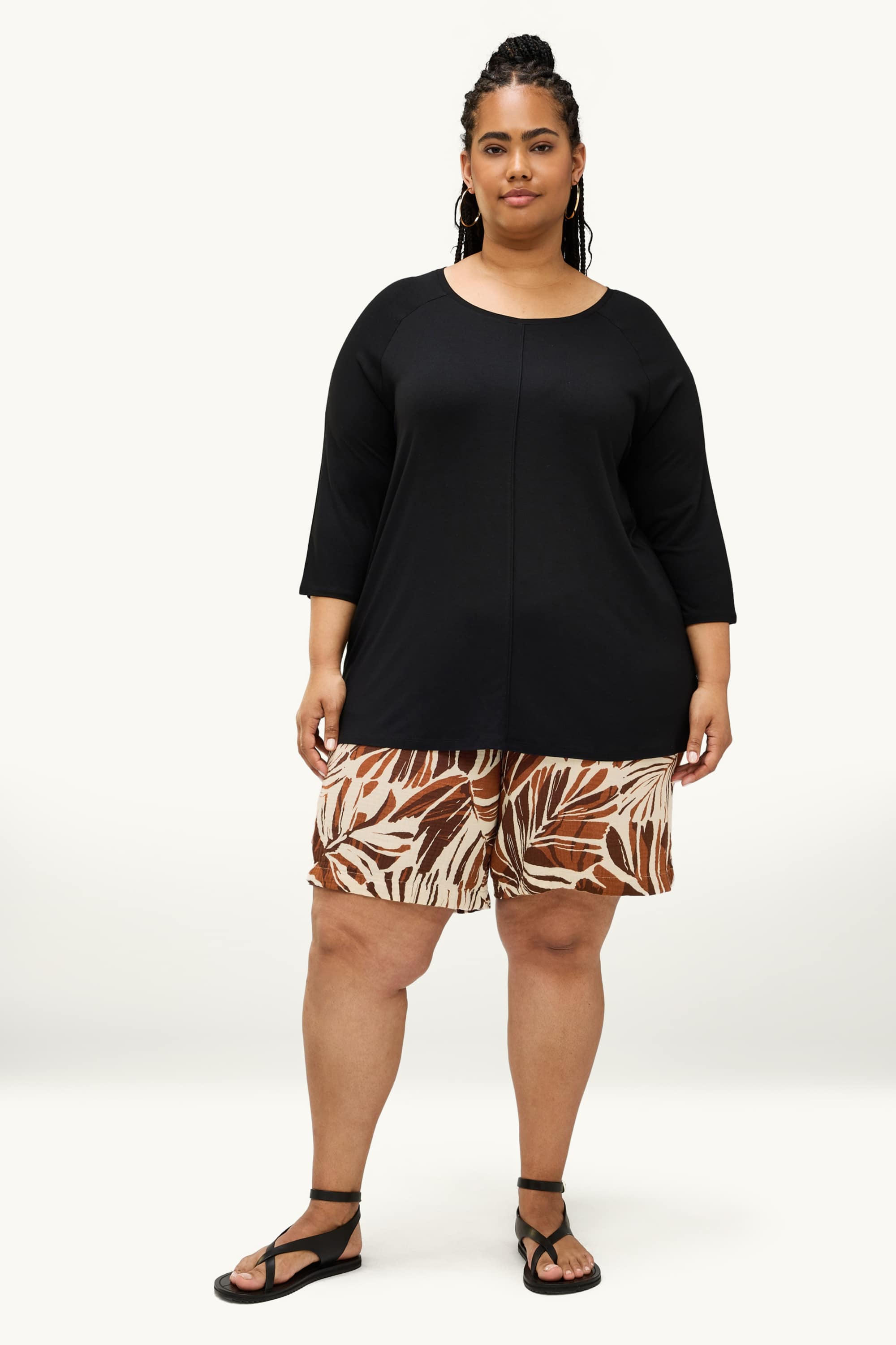 Cheesecloth shorts - patterned brown