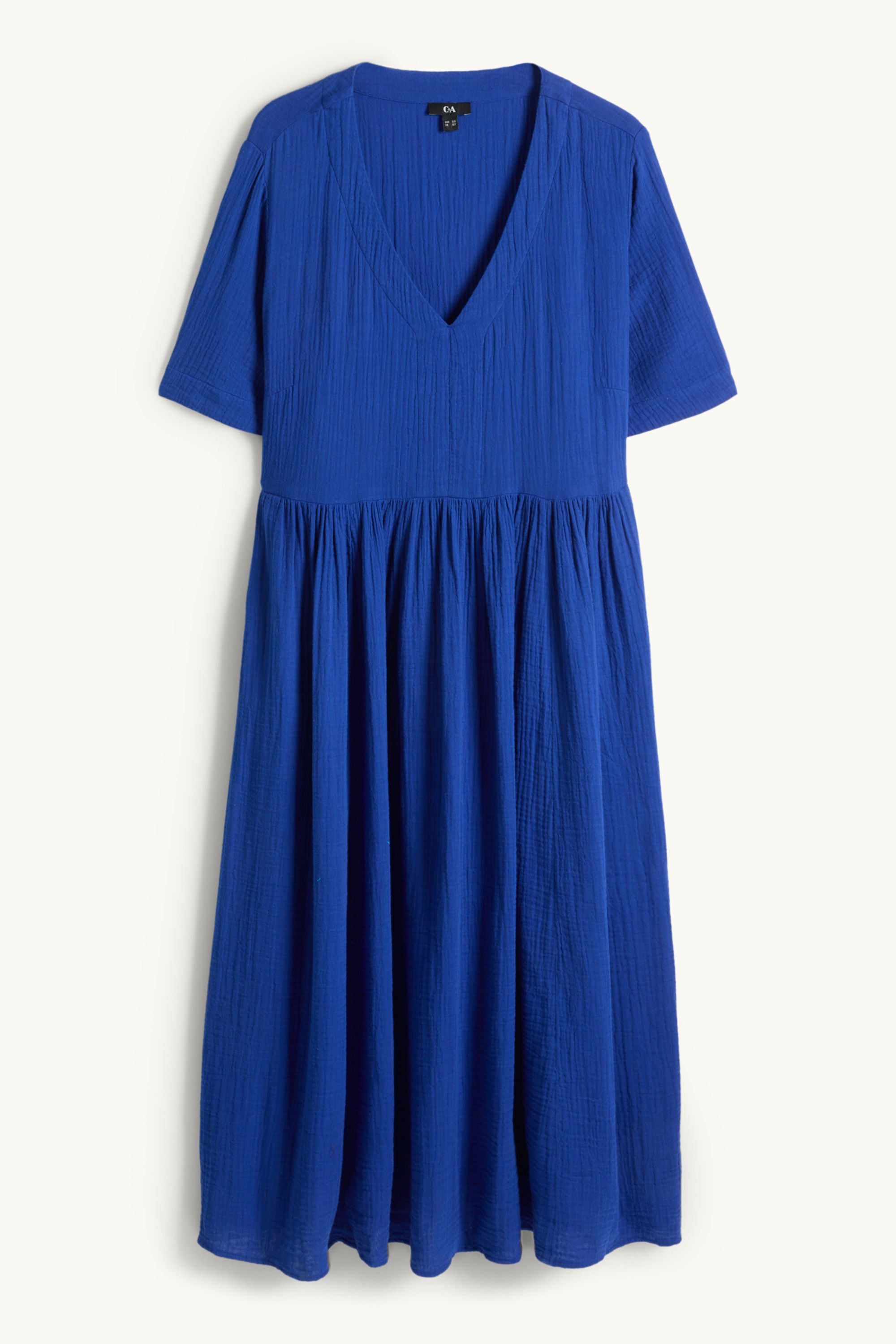 V-neck A-line dress dark blue