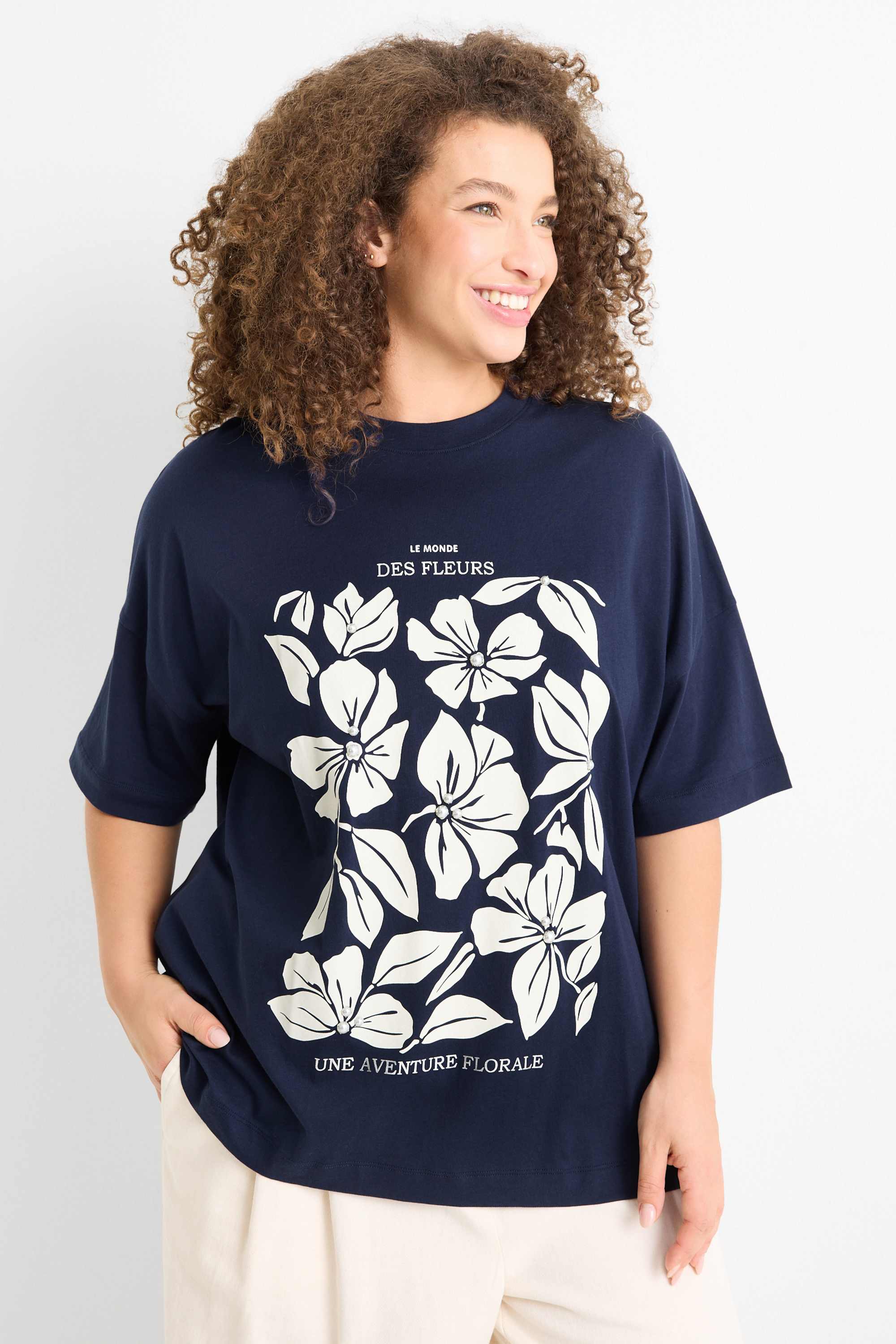 T-shirt - regular fit - shiny dark blue