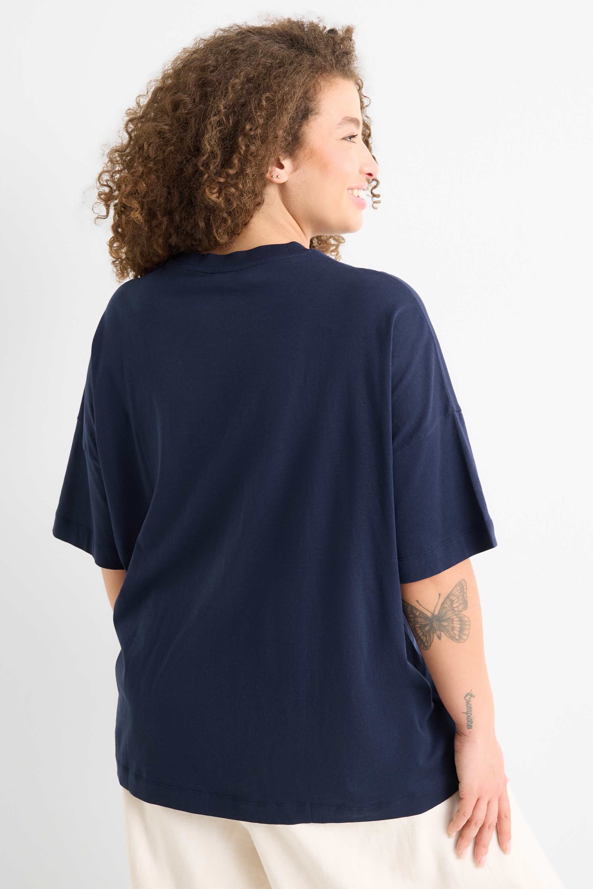 T-shirt - regular fit - shiny dark blue