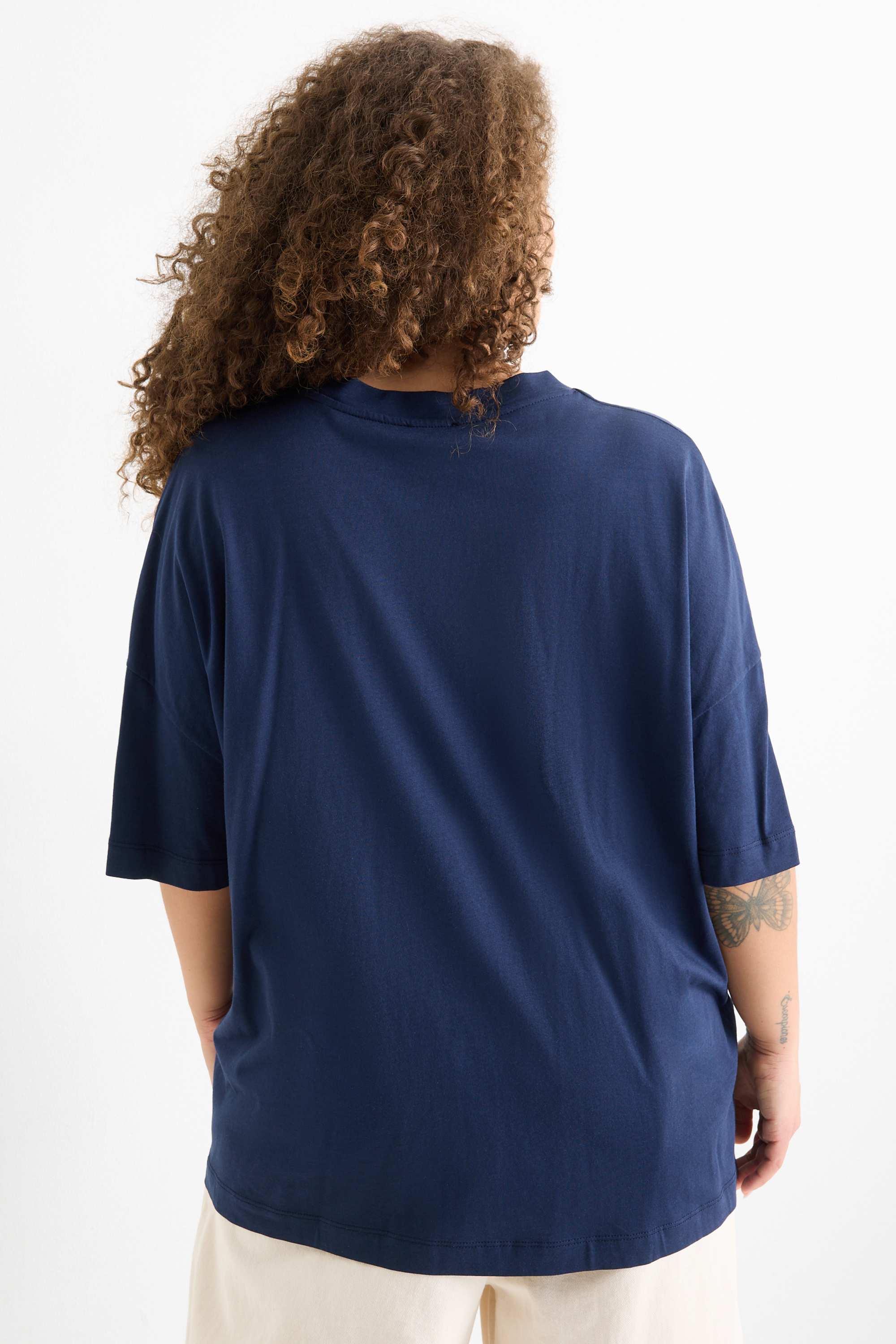 T-shirt - regular fit - shiny dark blue