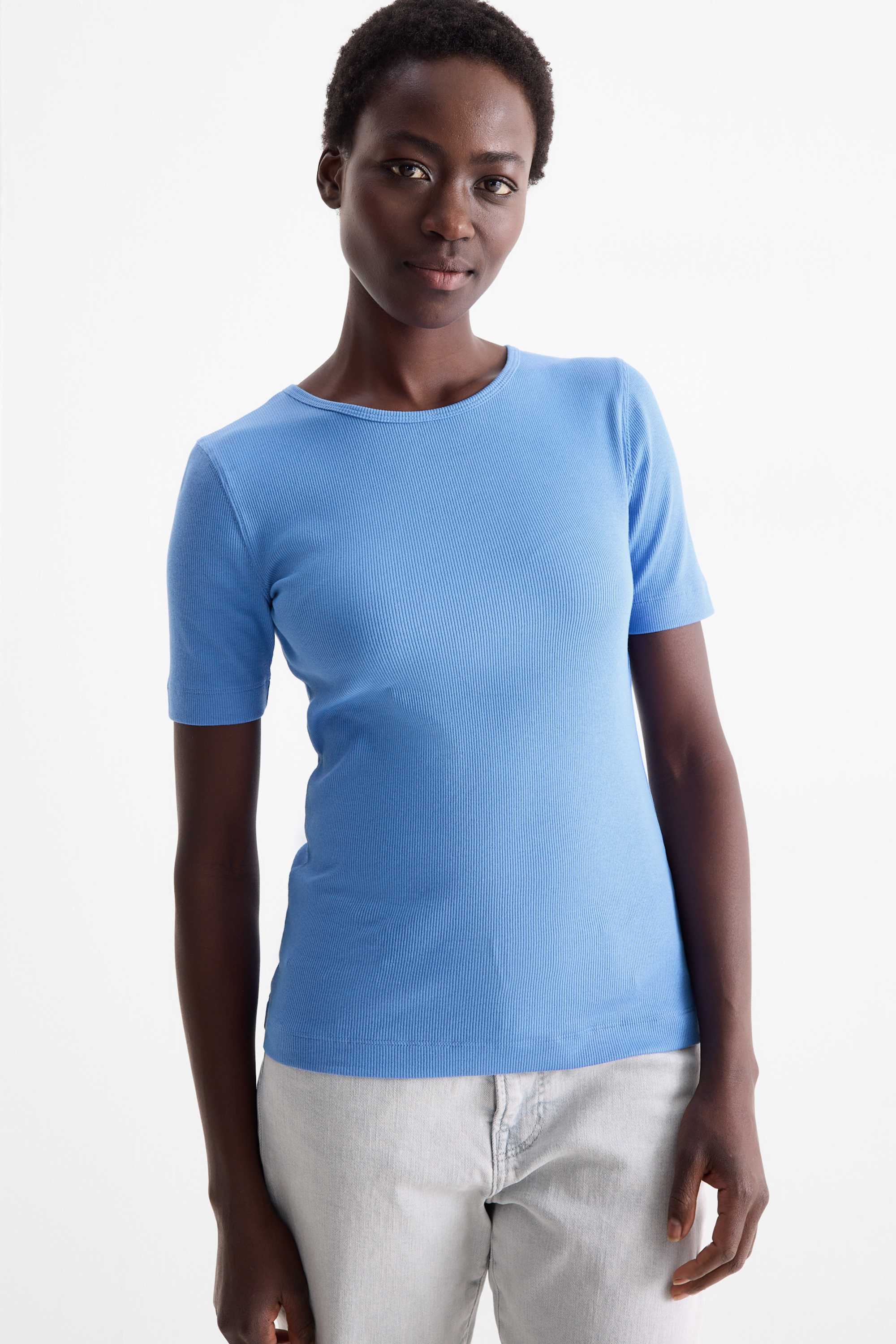 Multipack of 2 - T-shirt - slim fit - ribbed blue / black