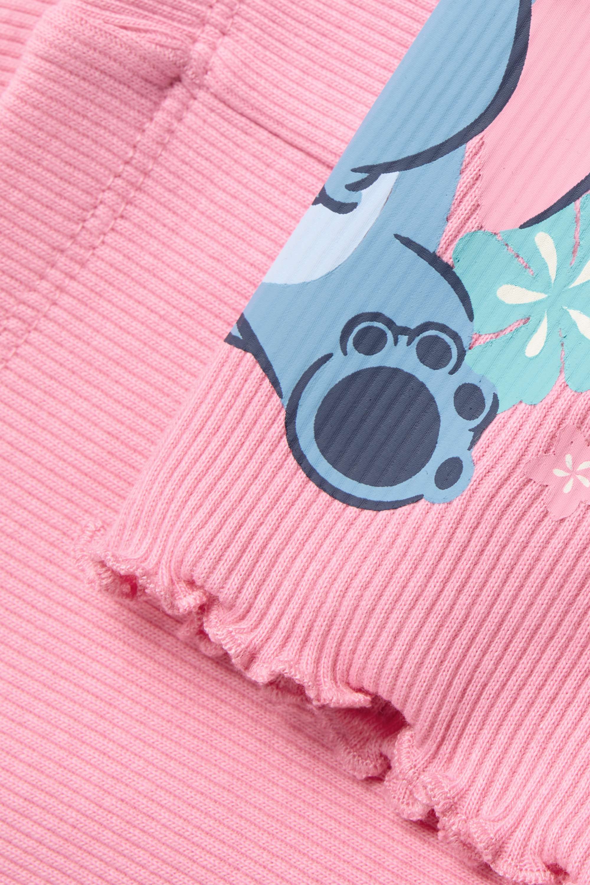 Lilo & Stitch - cycling shorts - ribbed - shiny pink