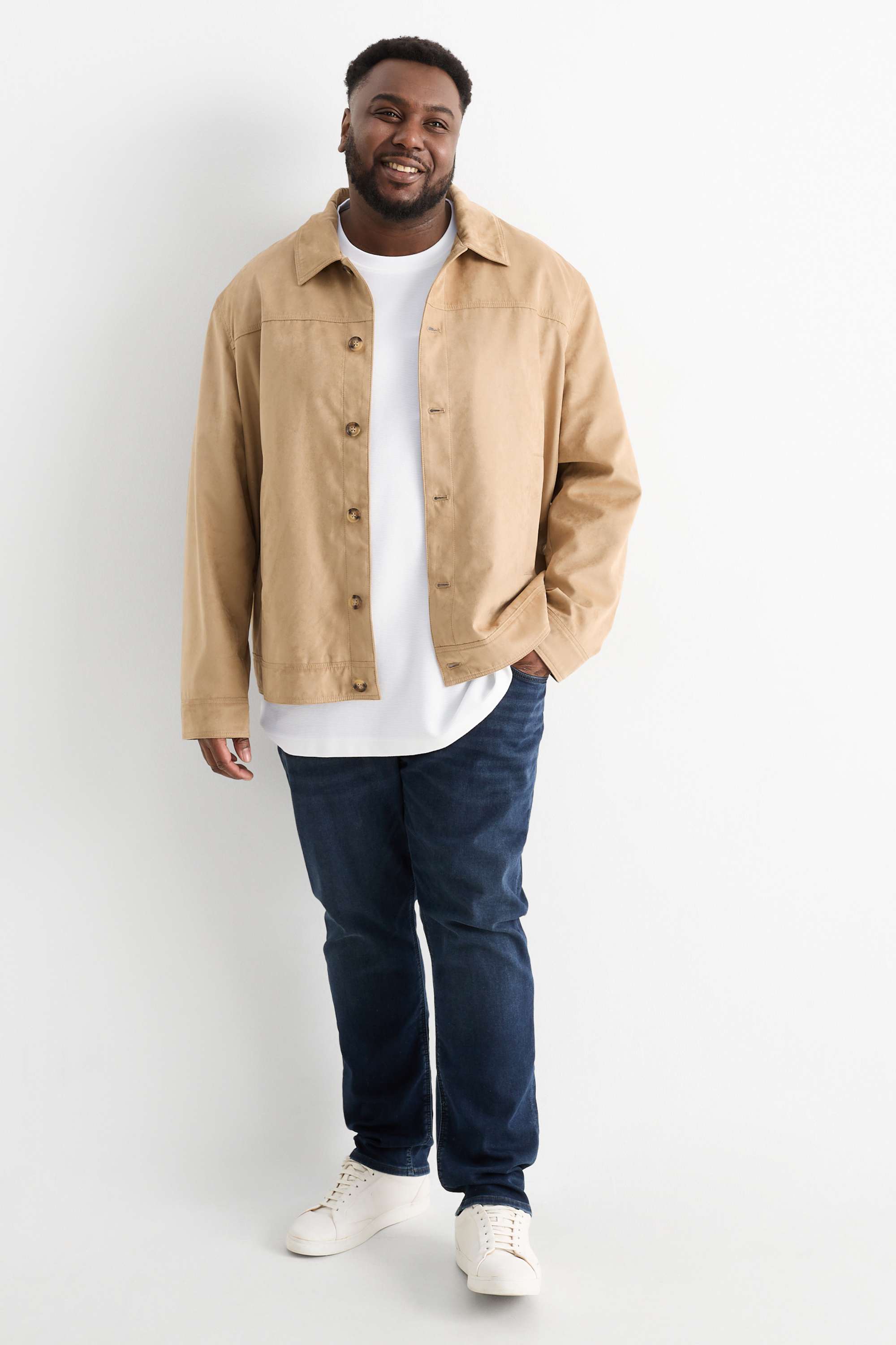 T-shirt - relaxed fit - ribbed white
