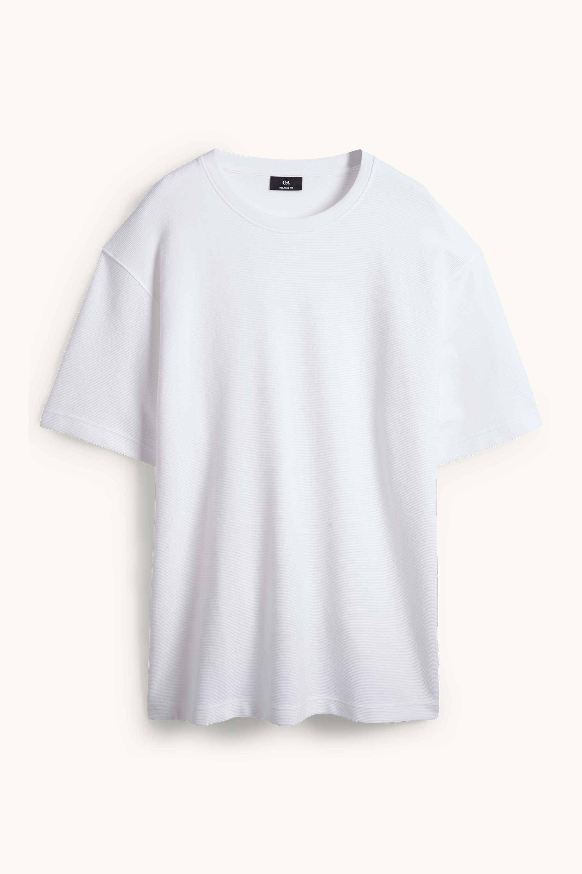 T-shirt - relaxed fit - ribbed white