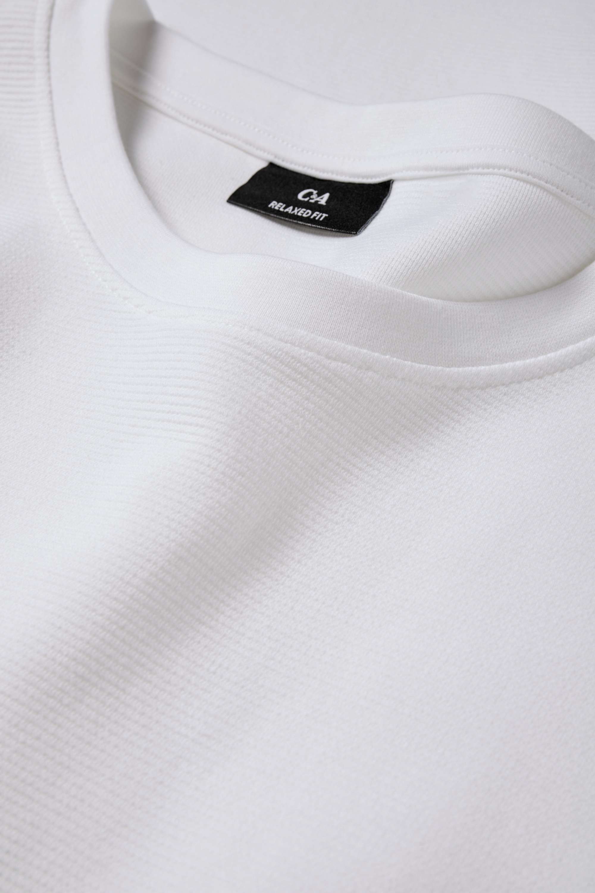 T-shirt - relaxed fit - ribbed white