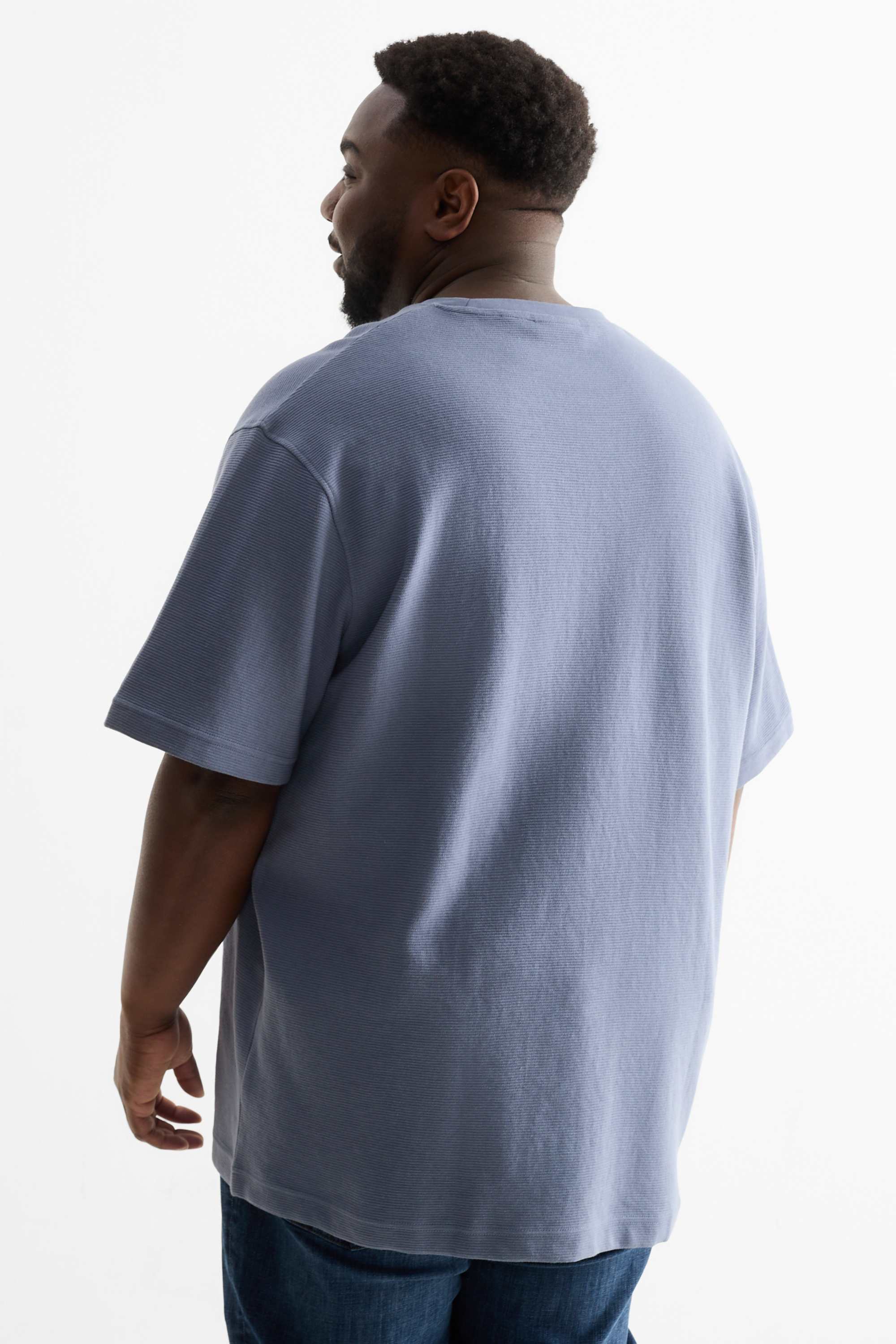 T-shirt - relaxed fit - ribbed blue