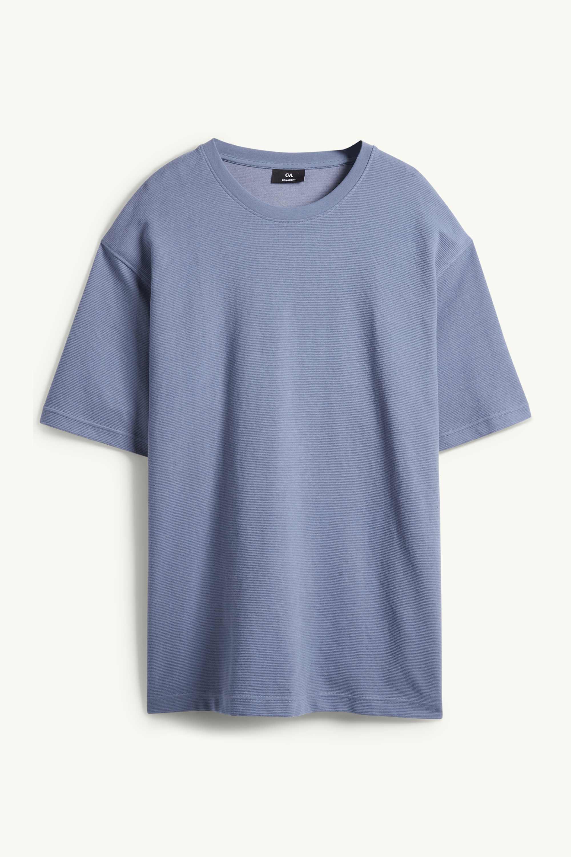 T-shirt - relaxed fit - ribbed blue