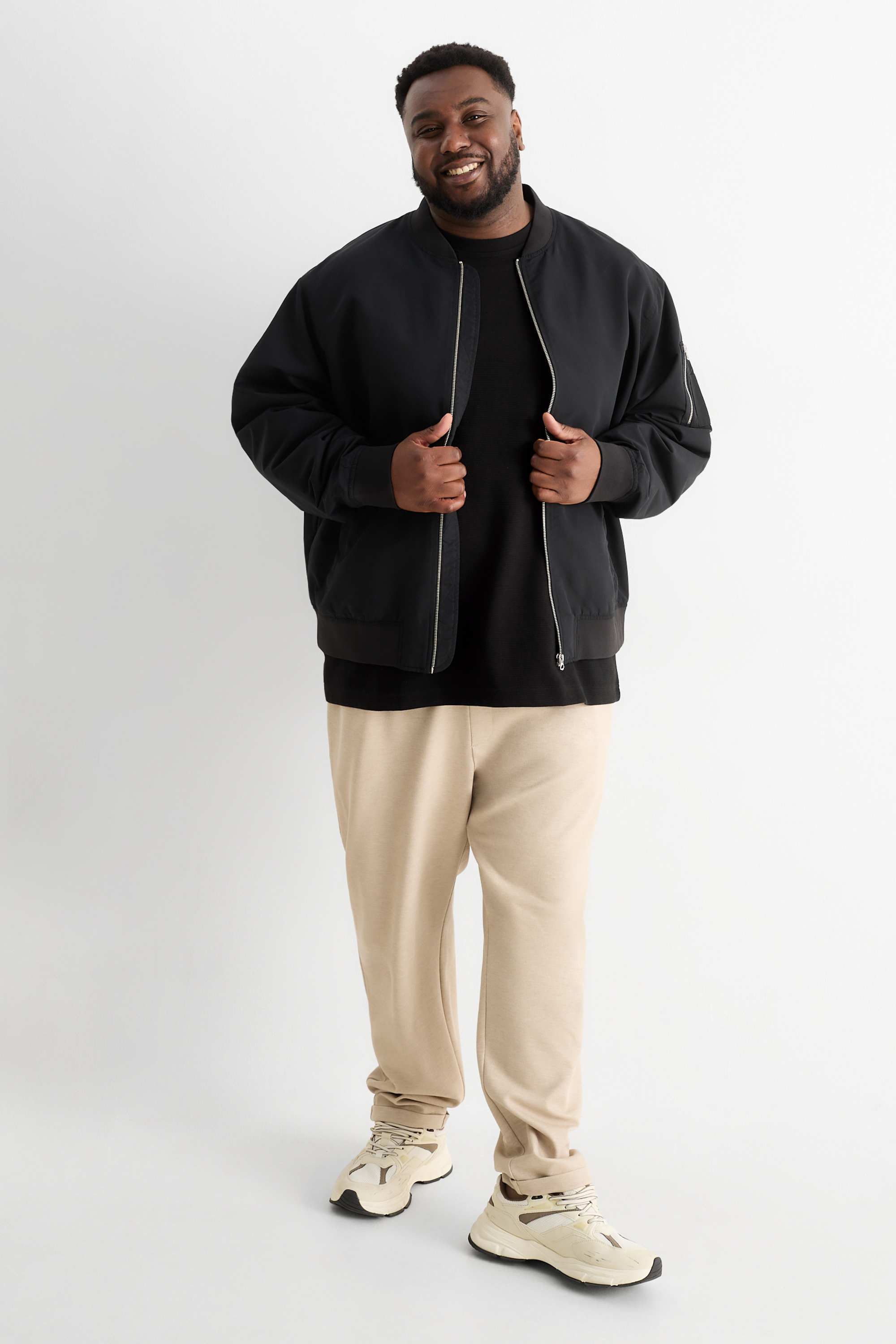 T-shirt - relaxed fit - ribbed black