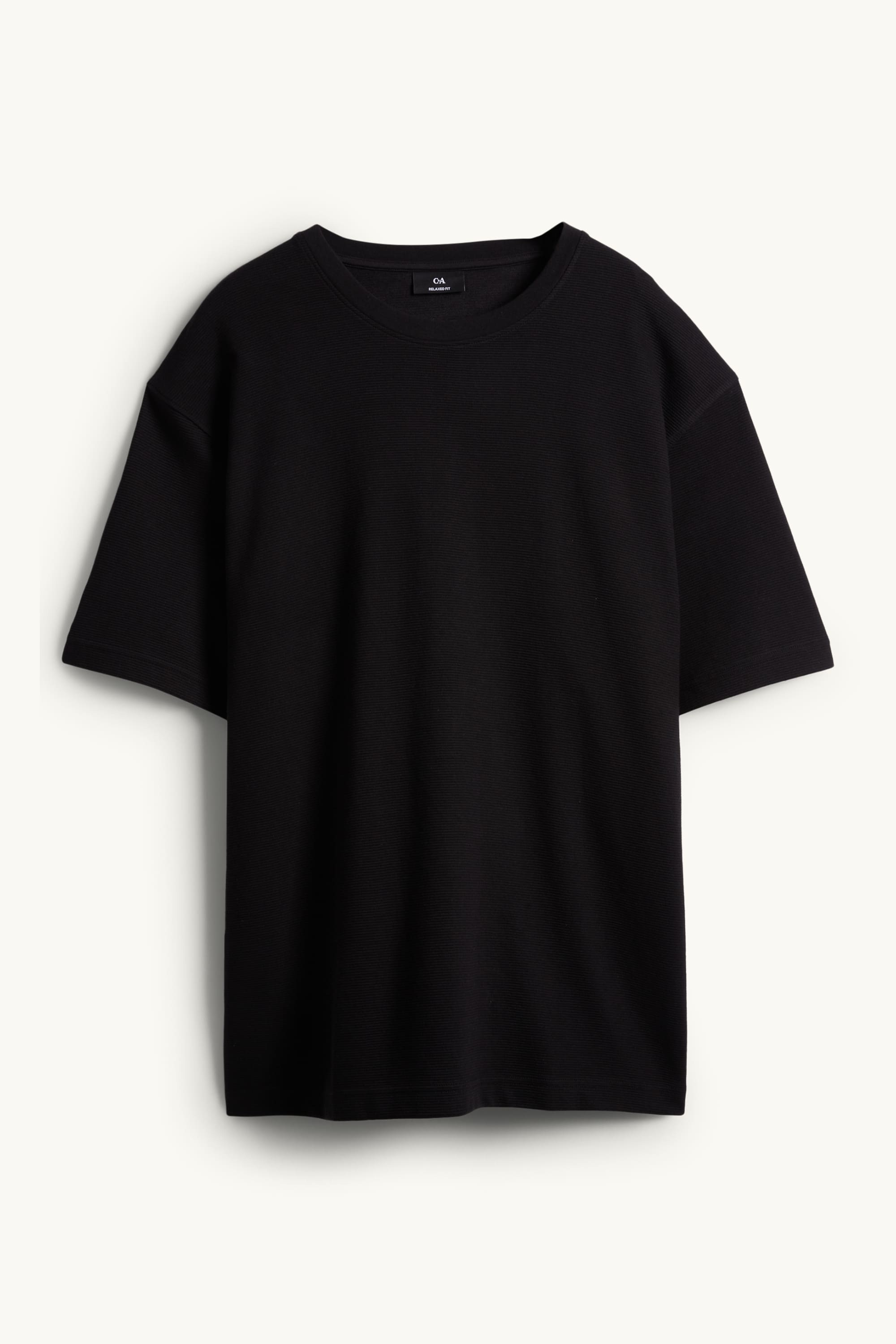 T-shirt - relaxed fit - ribbed black
