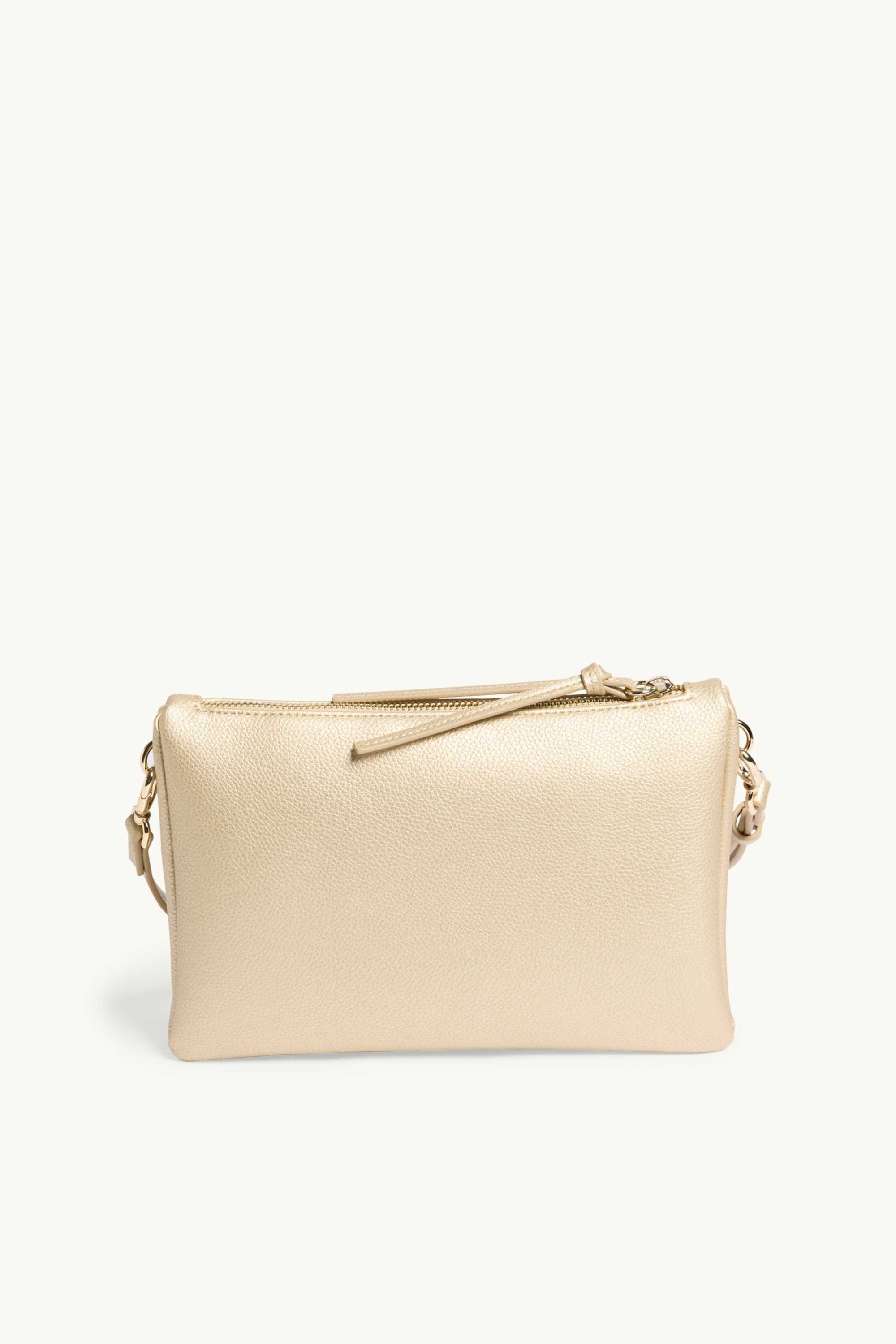Crossbody bag with detachable bag strap - faux leather creme