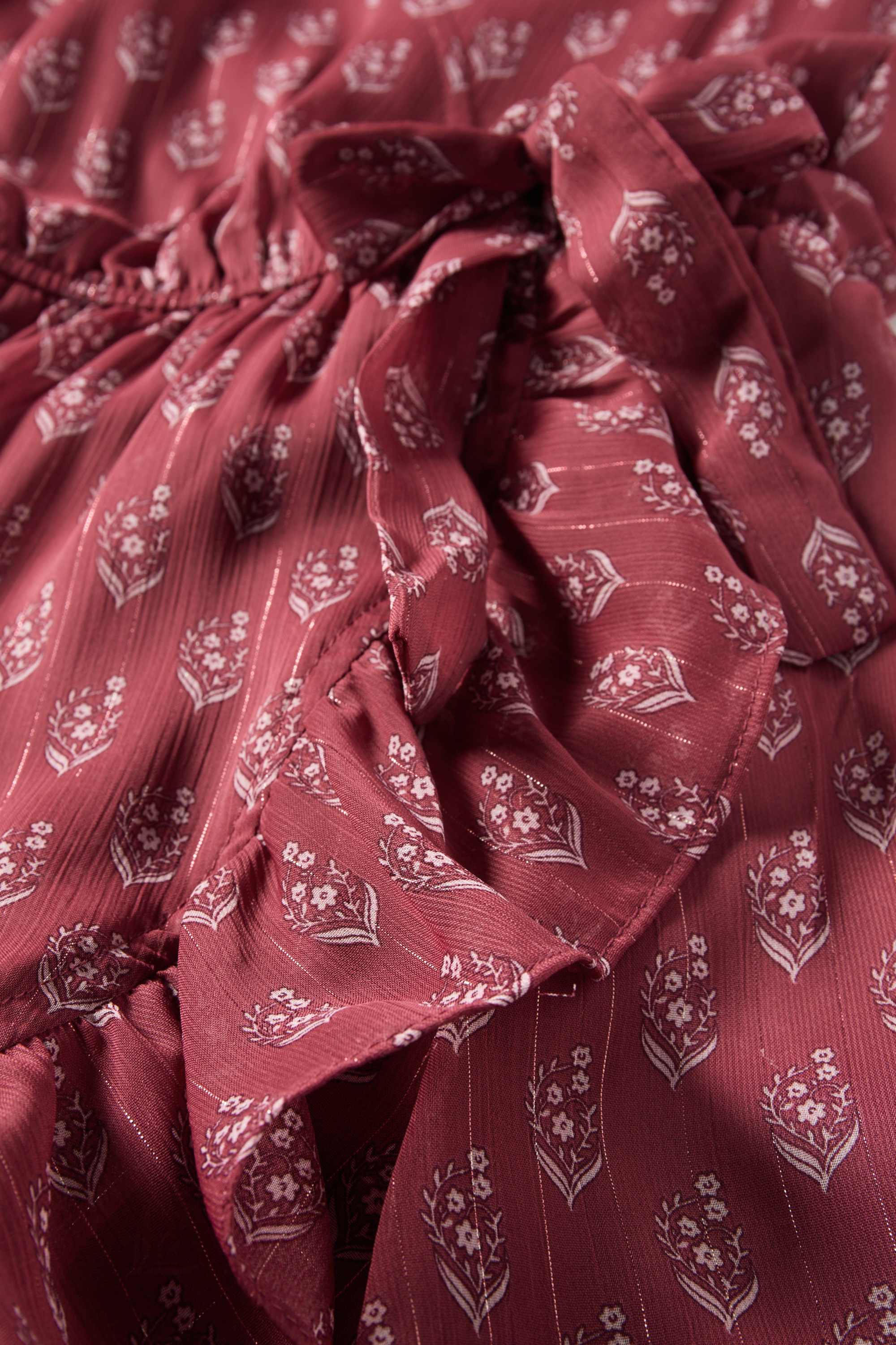 Floral - dress - shiny dark rose