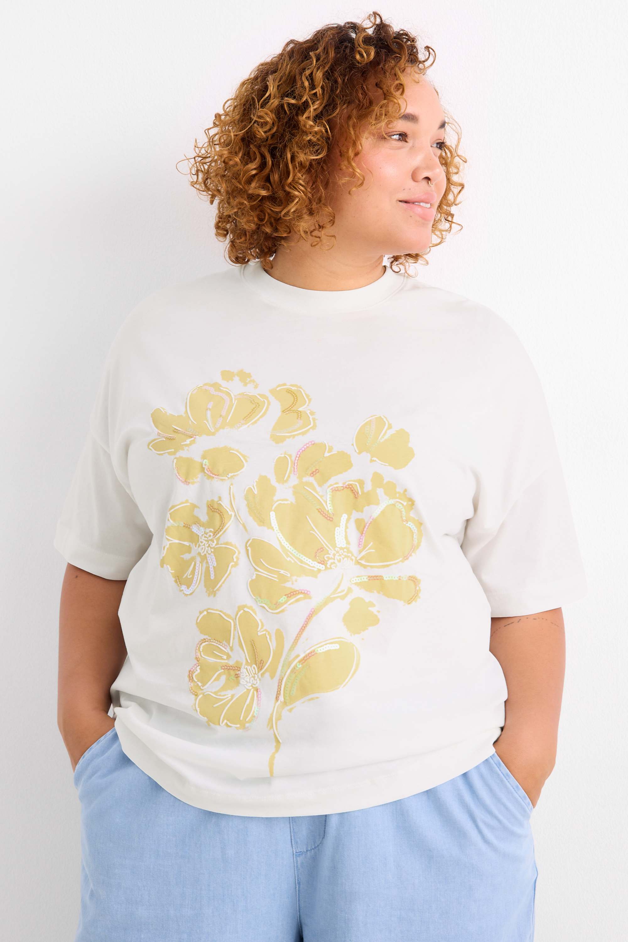 T-shirt - regular fit - shiny white