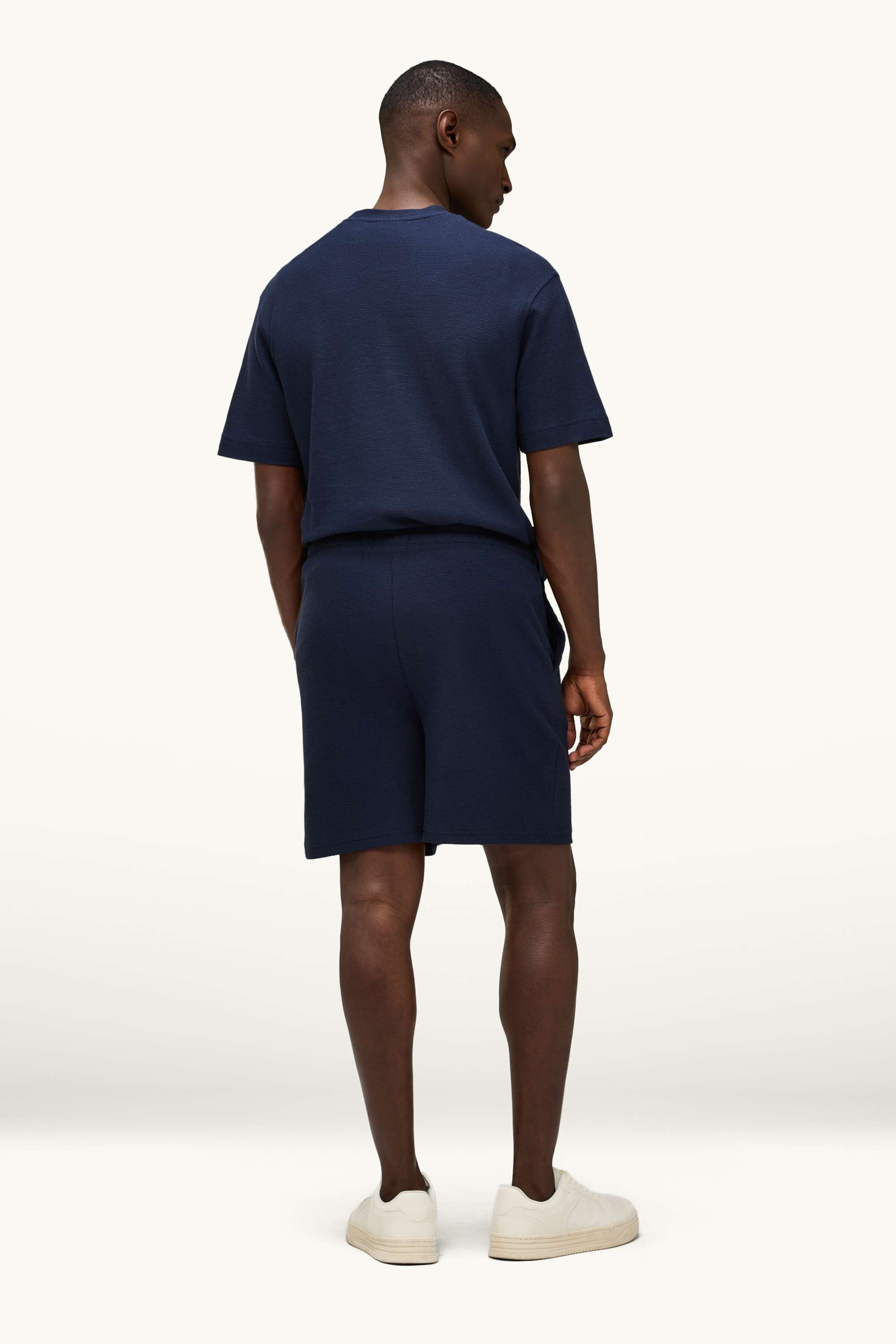 Sweat shorts - textured dark blue