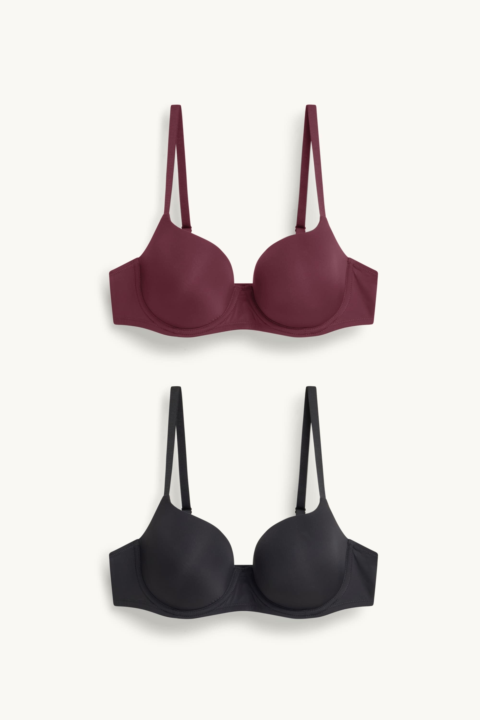 Multipack of 2 - non-wired bra - padded bordeaux / black
