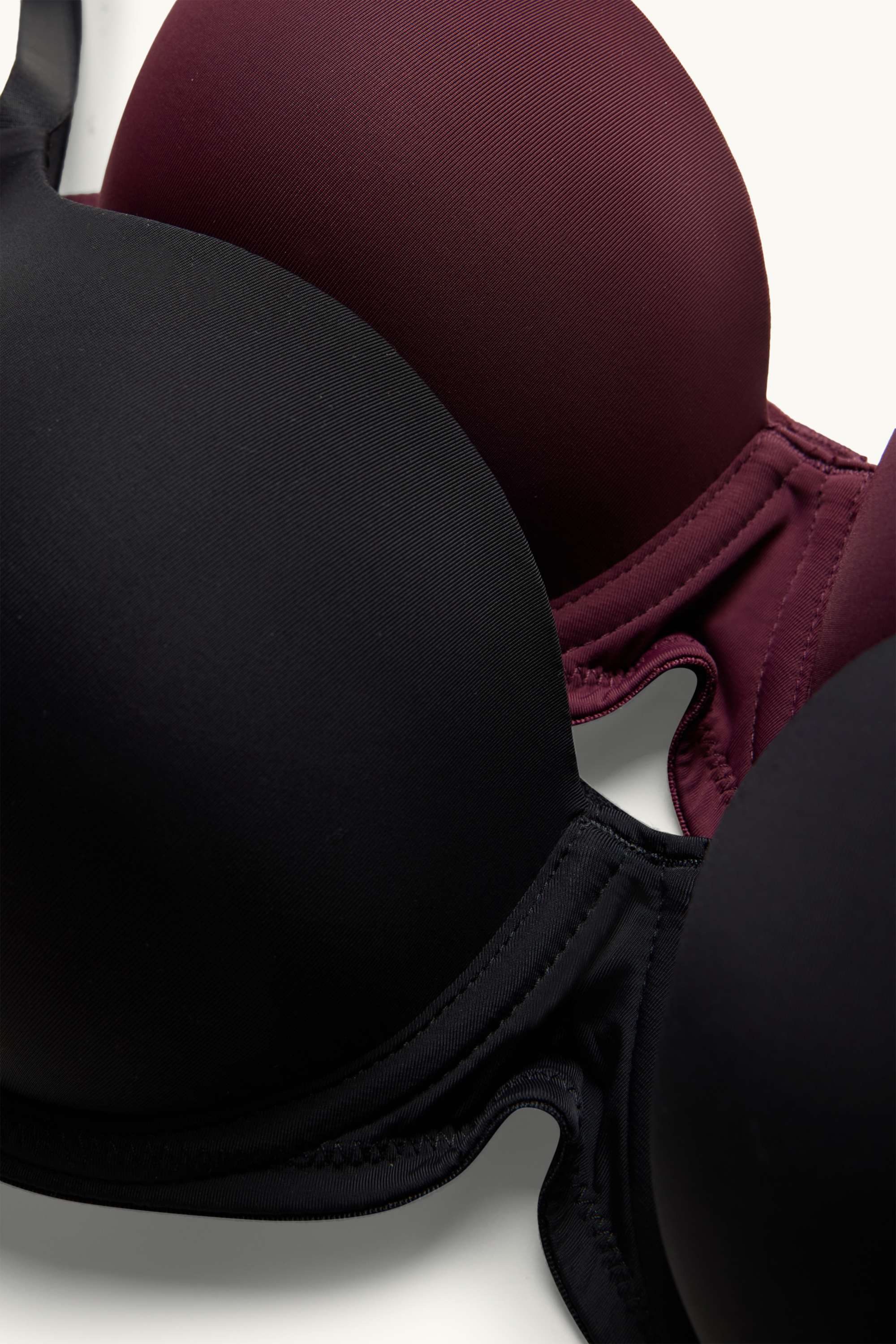 Multipack of 2 - non-wired bra - padded bordeaux / black