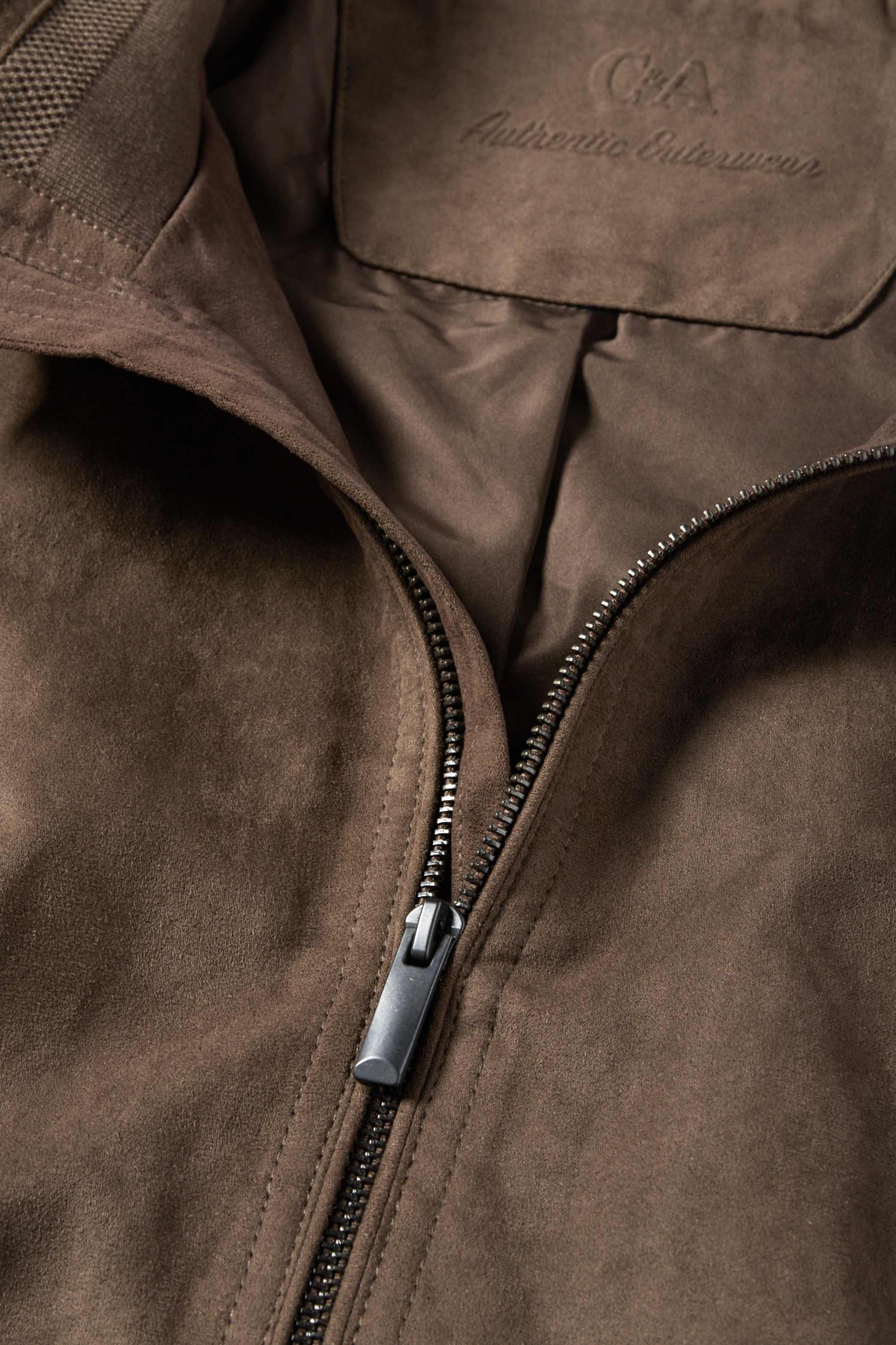 Bomber jacket - faux leather dark brown