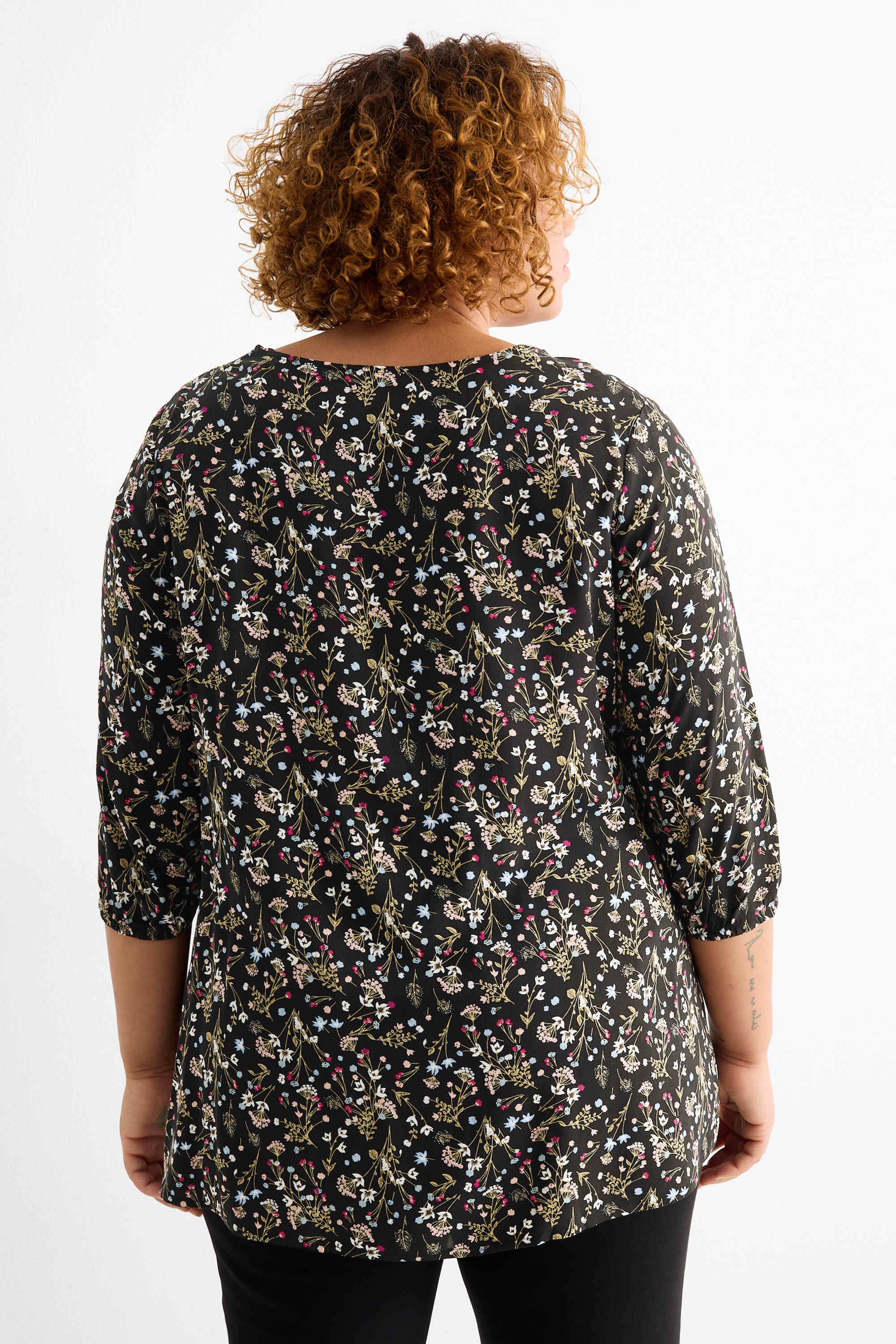 Blouse - floral black