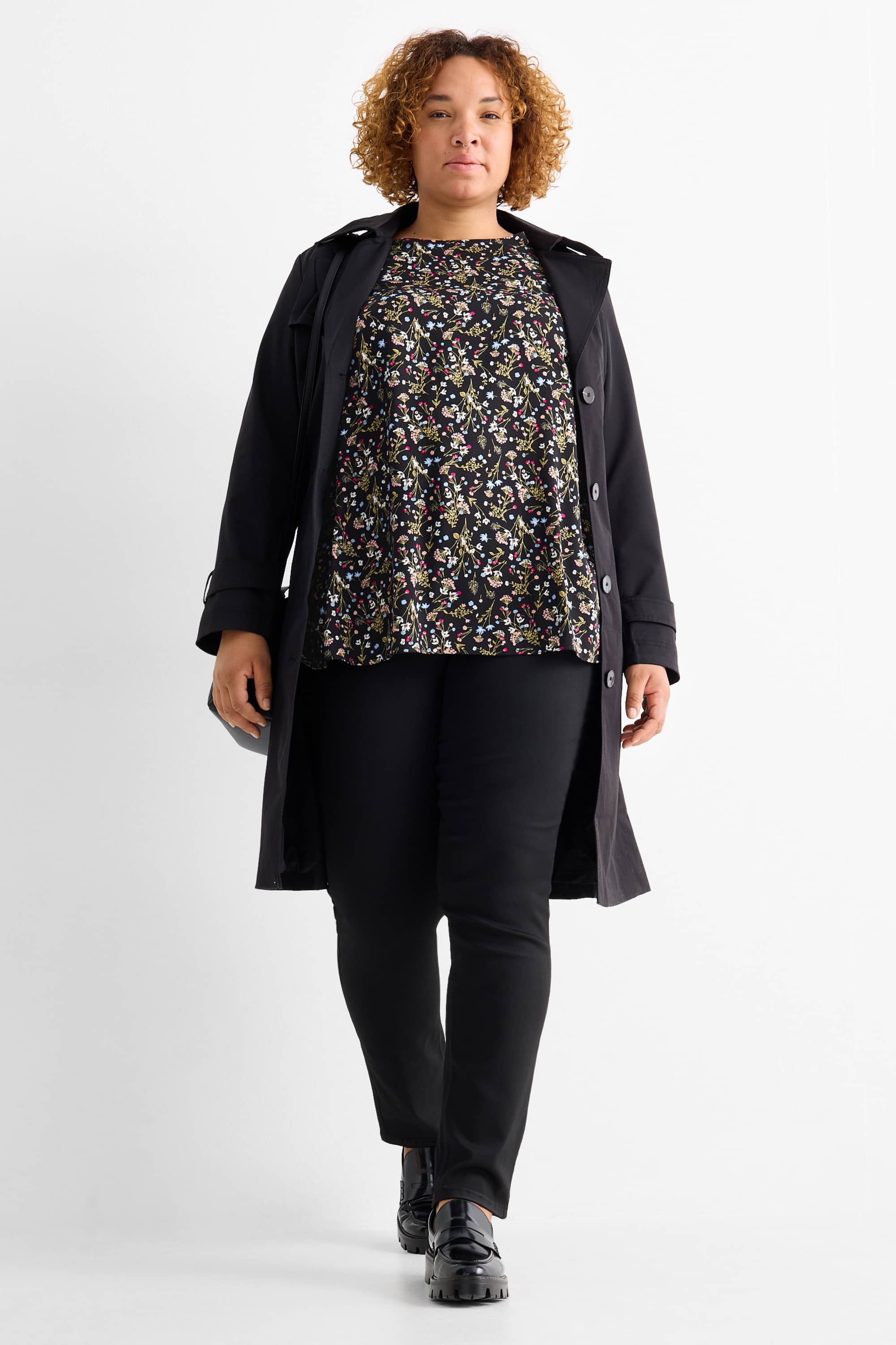Blouse - floral black