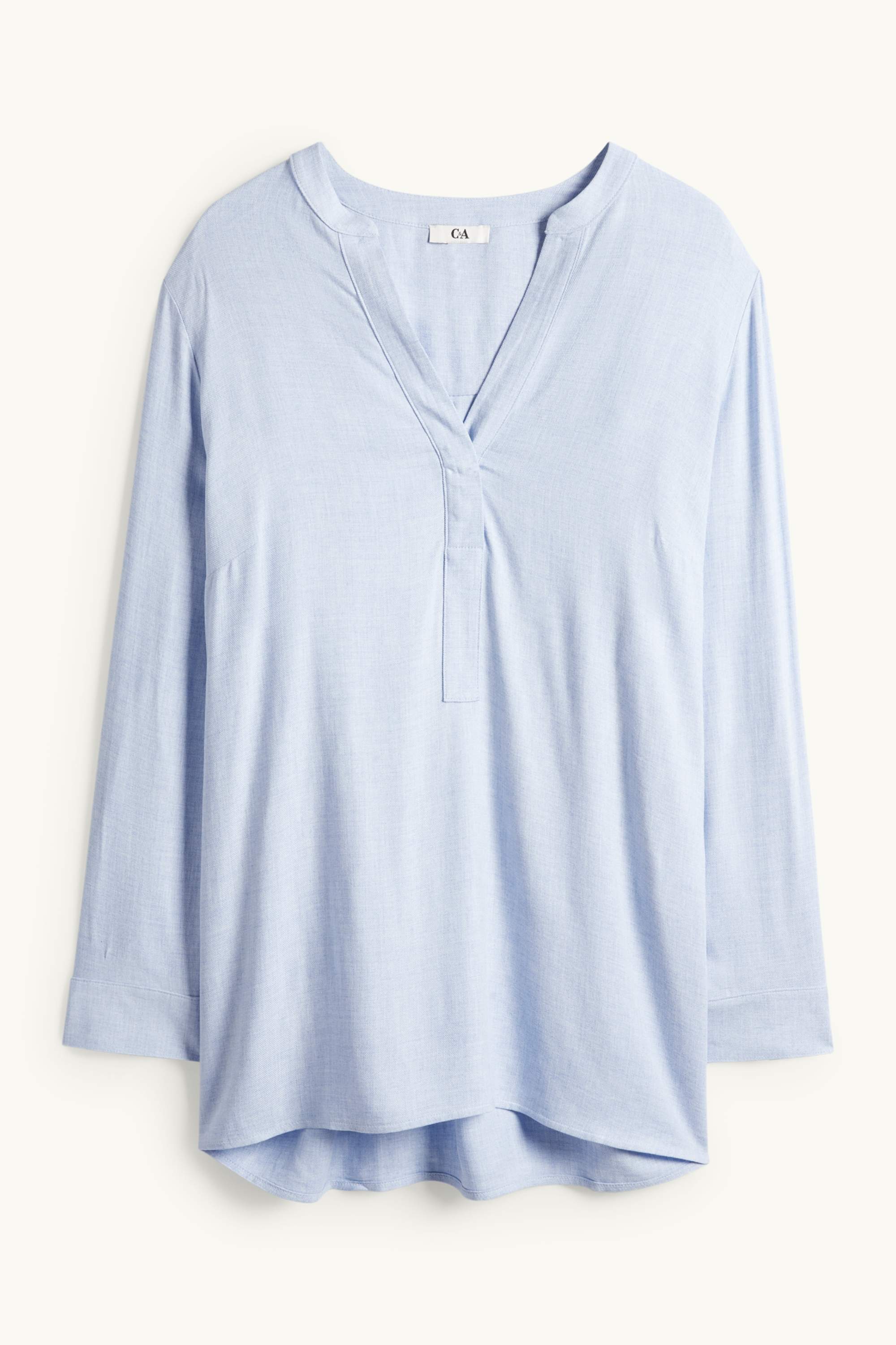 V-neck blouse light blue