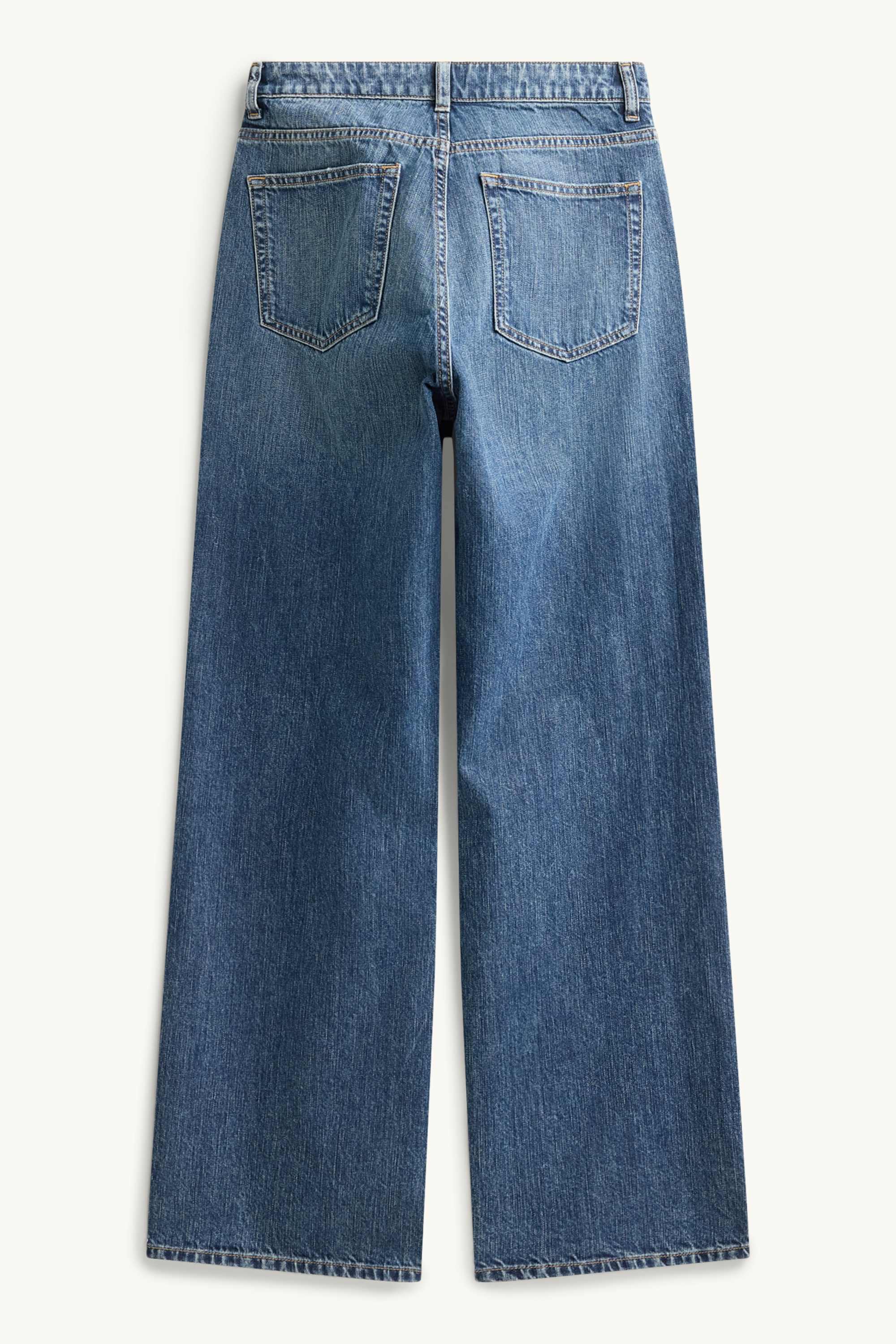 Baggy jeans - mid-rise waist blue denim