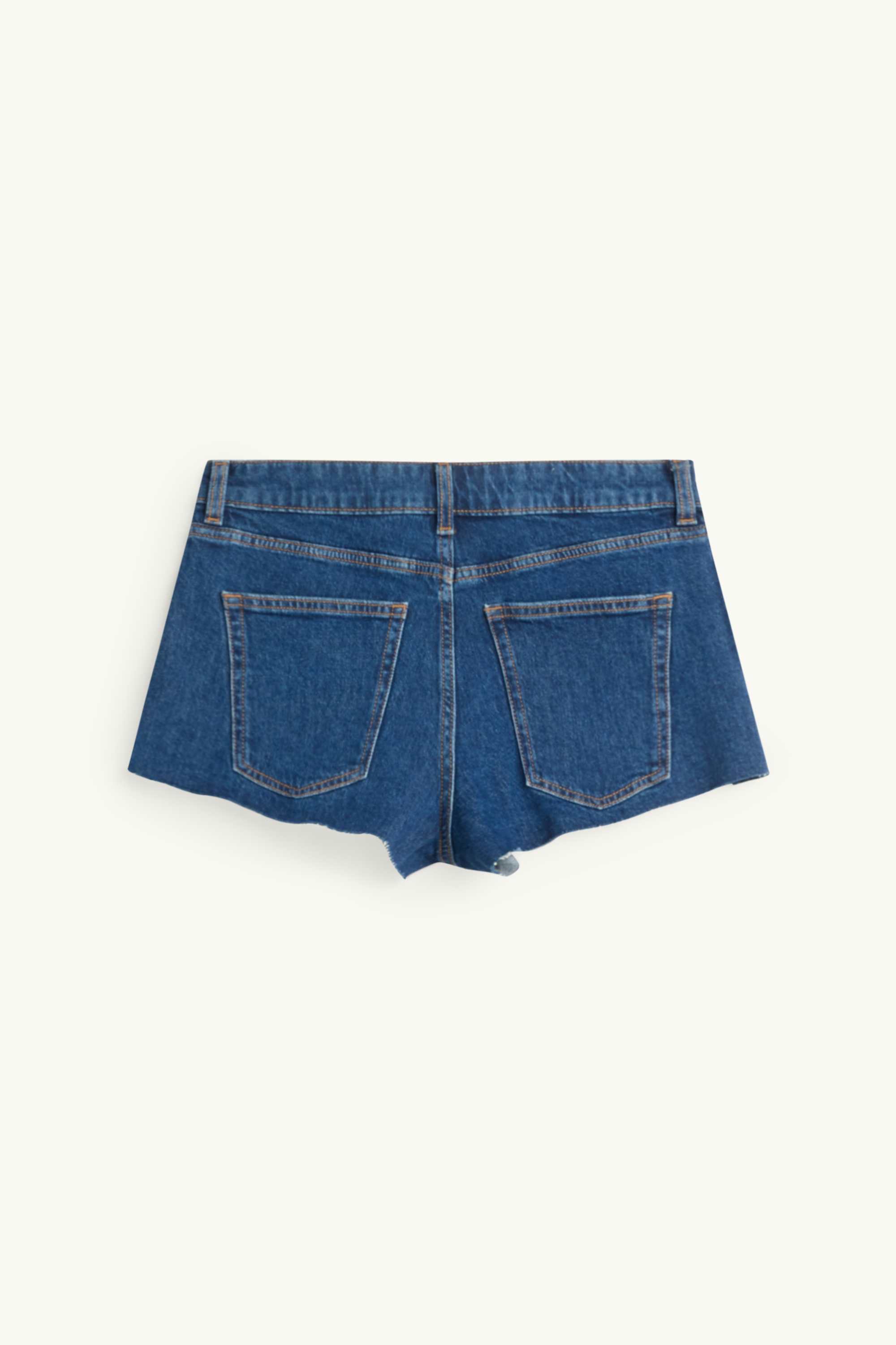 Denim shorts - mid-rise waist denim-dark blue