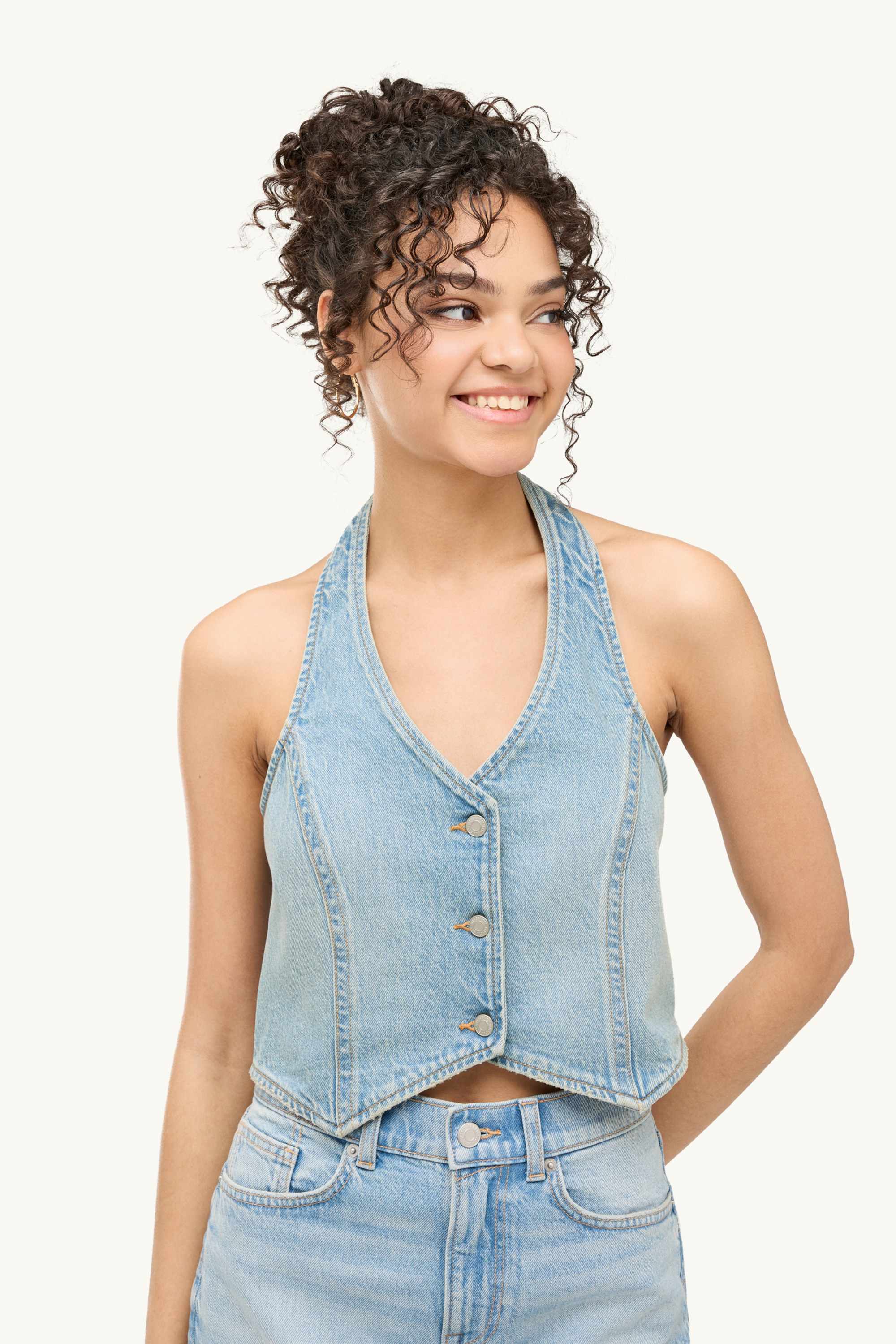 Denim top denim-light blue