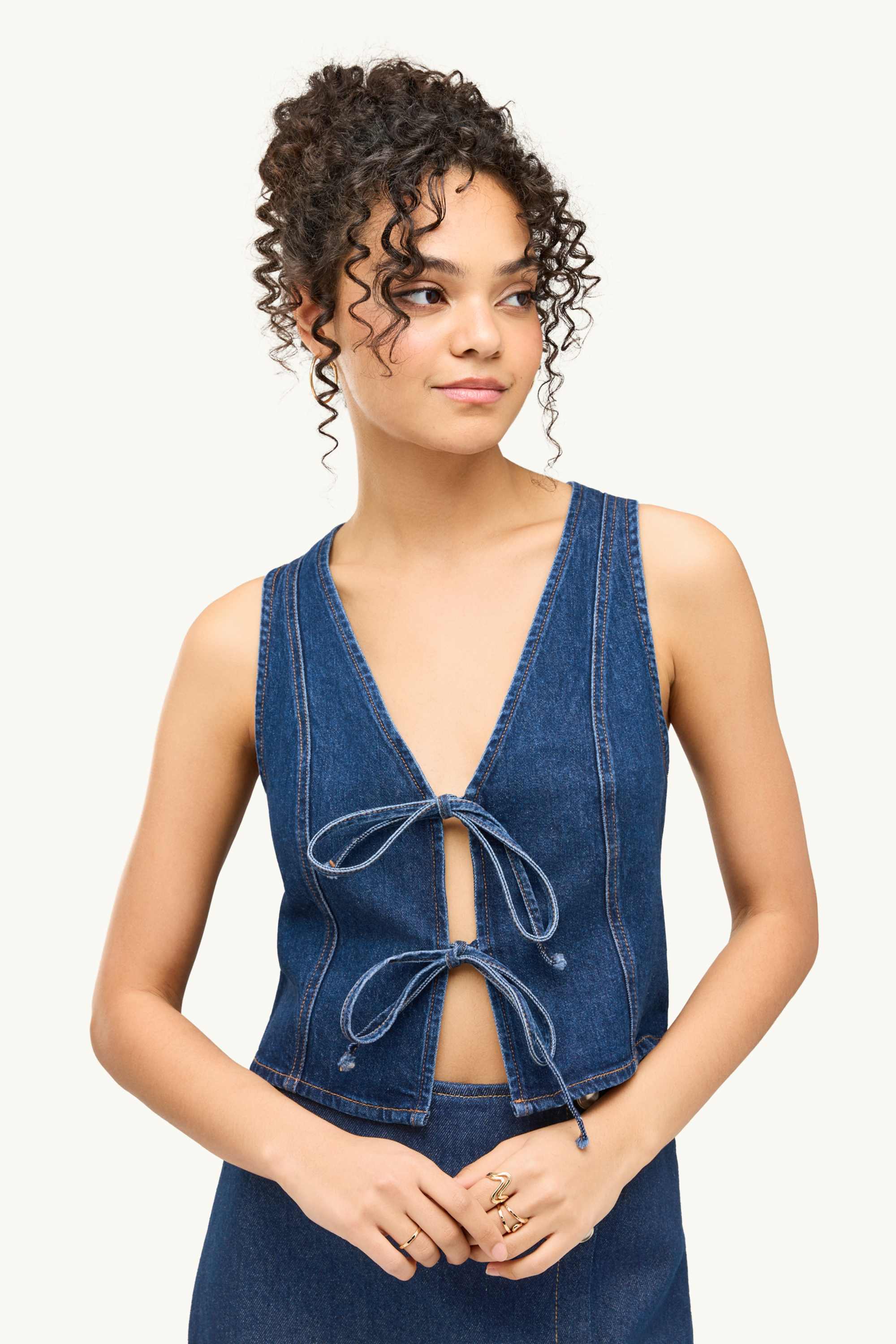 Denim top dark blue