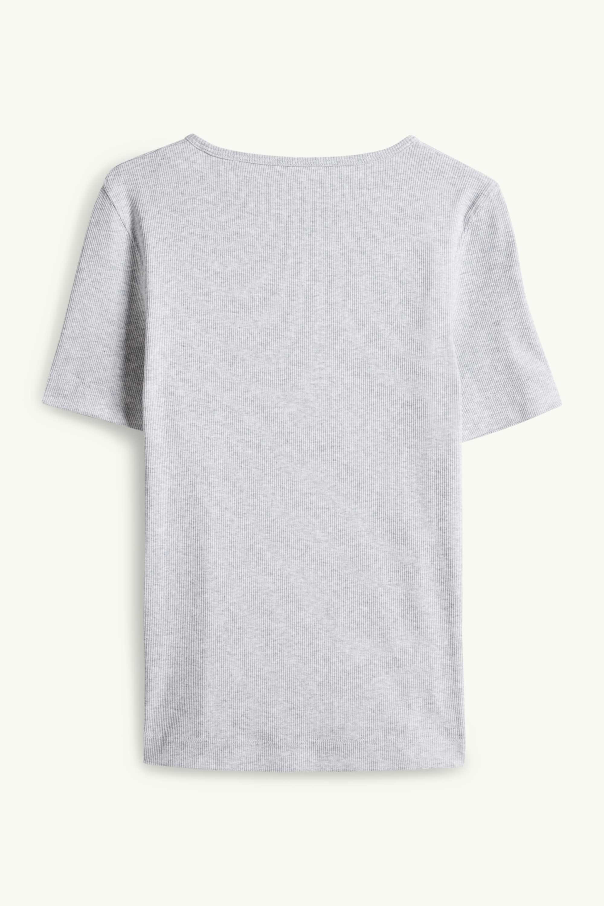 T-shirt - slim fit - ribbed light gray