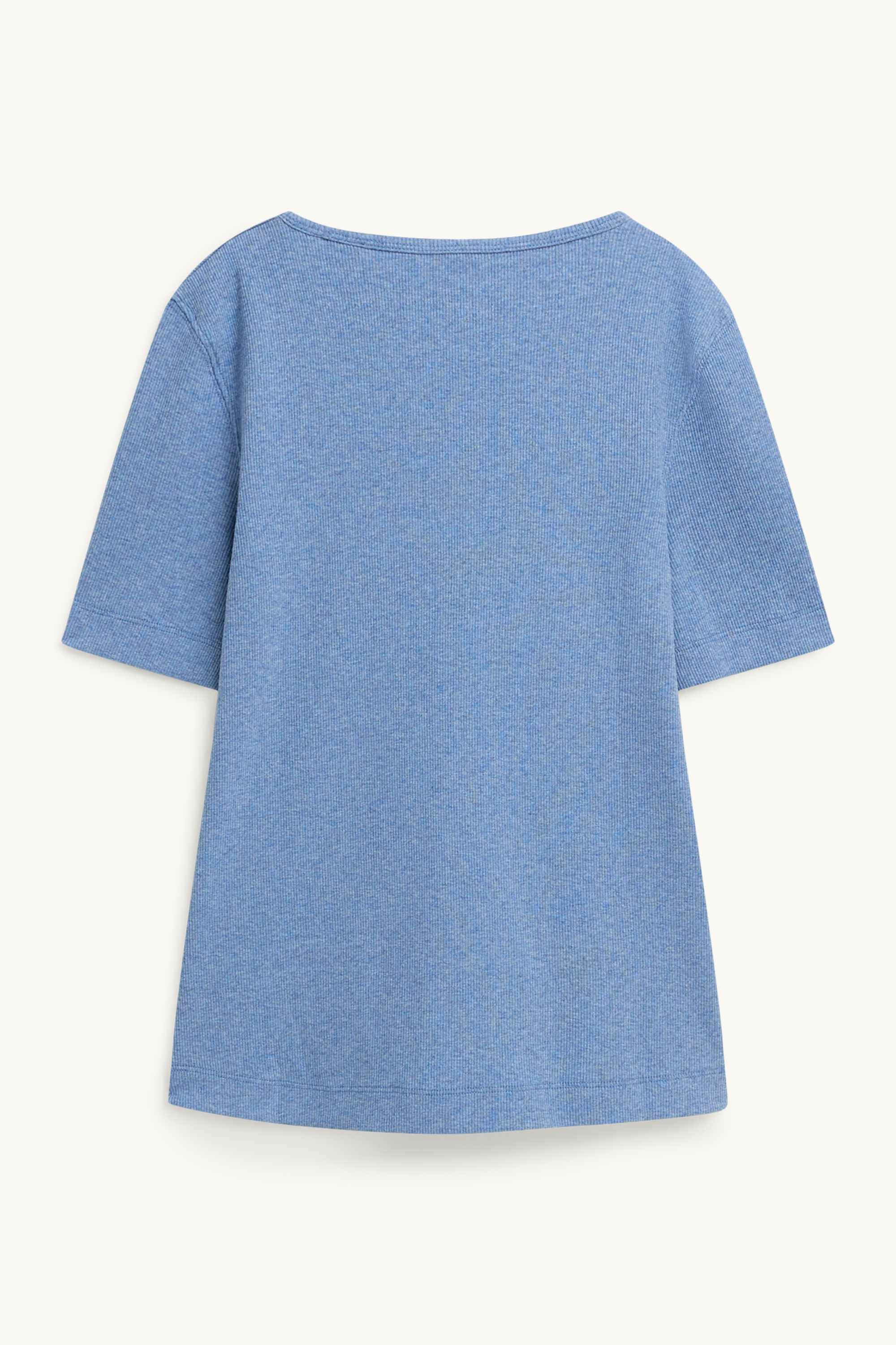 T-shirt - slim fit - ribbed blue