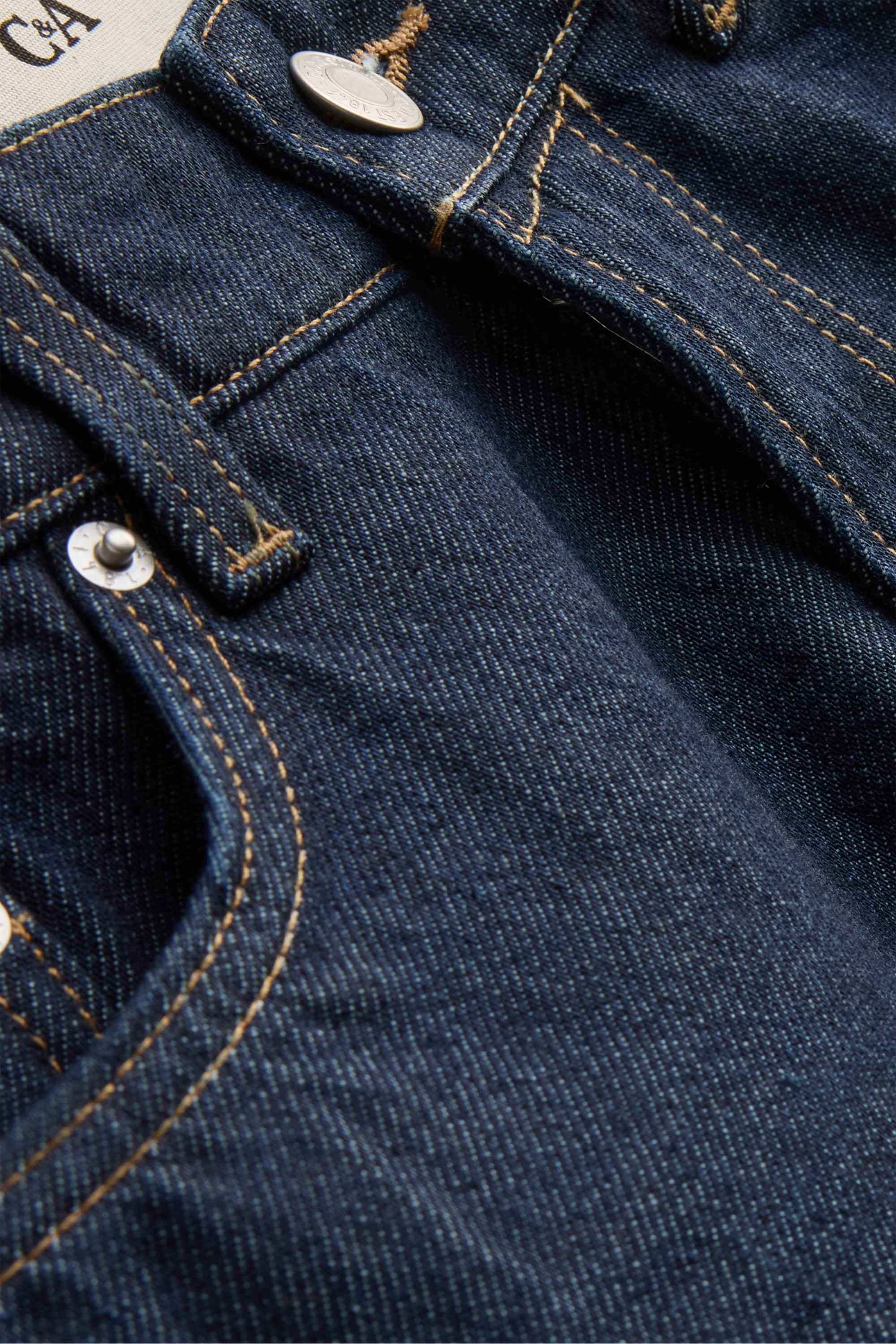 Denim Bermuda shorts - low-rise waist dark blue