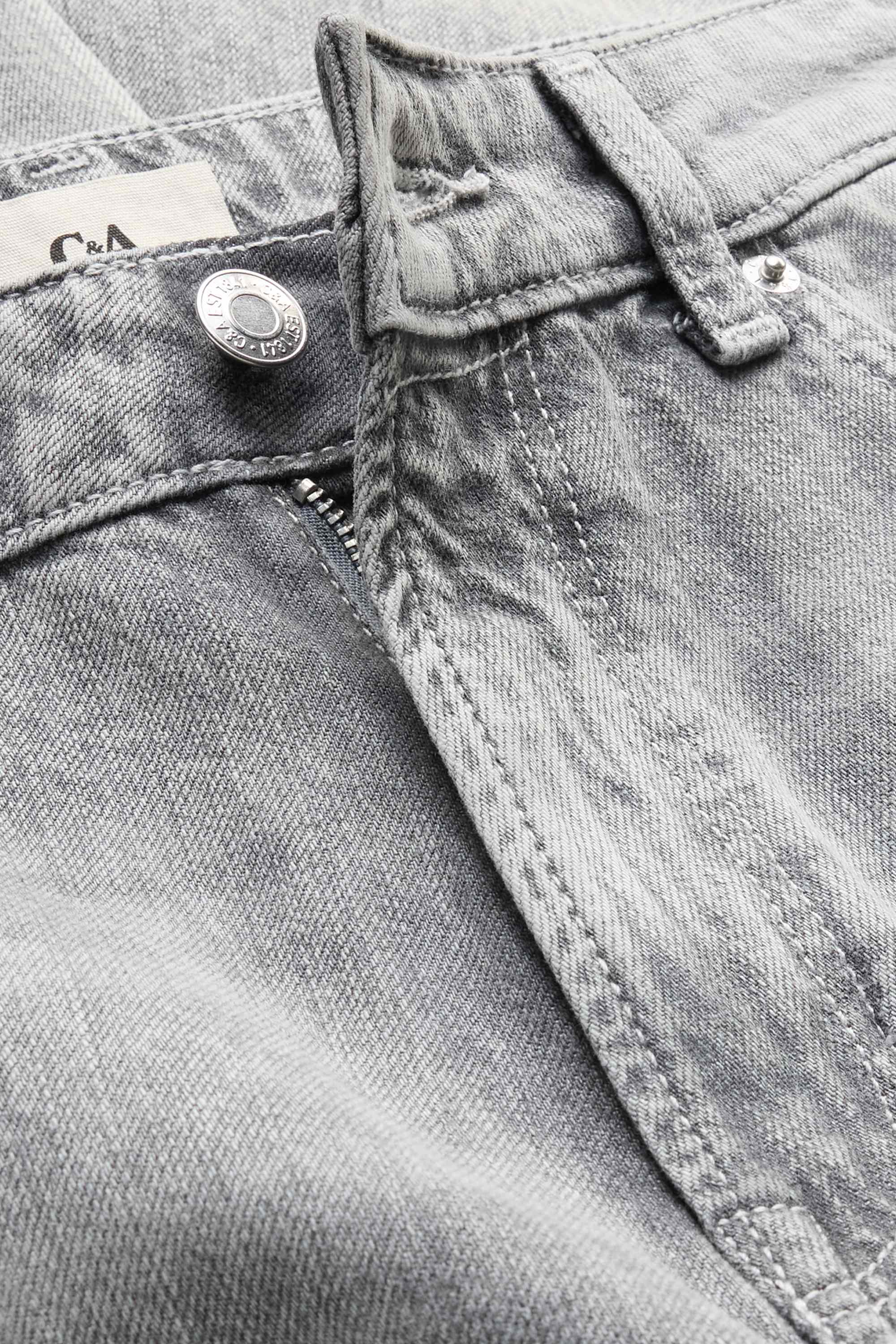 Baggy jeans - mid-rise waist denim-light gray