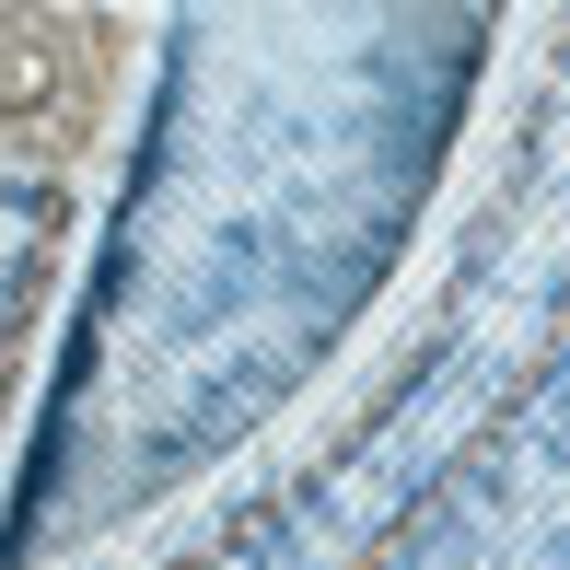 Mom shorts - high waist - patterned denim-light blue