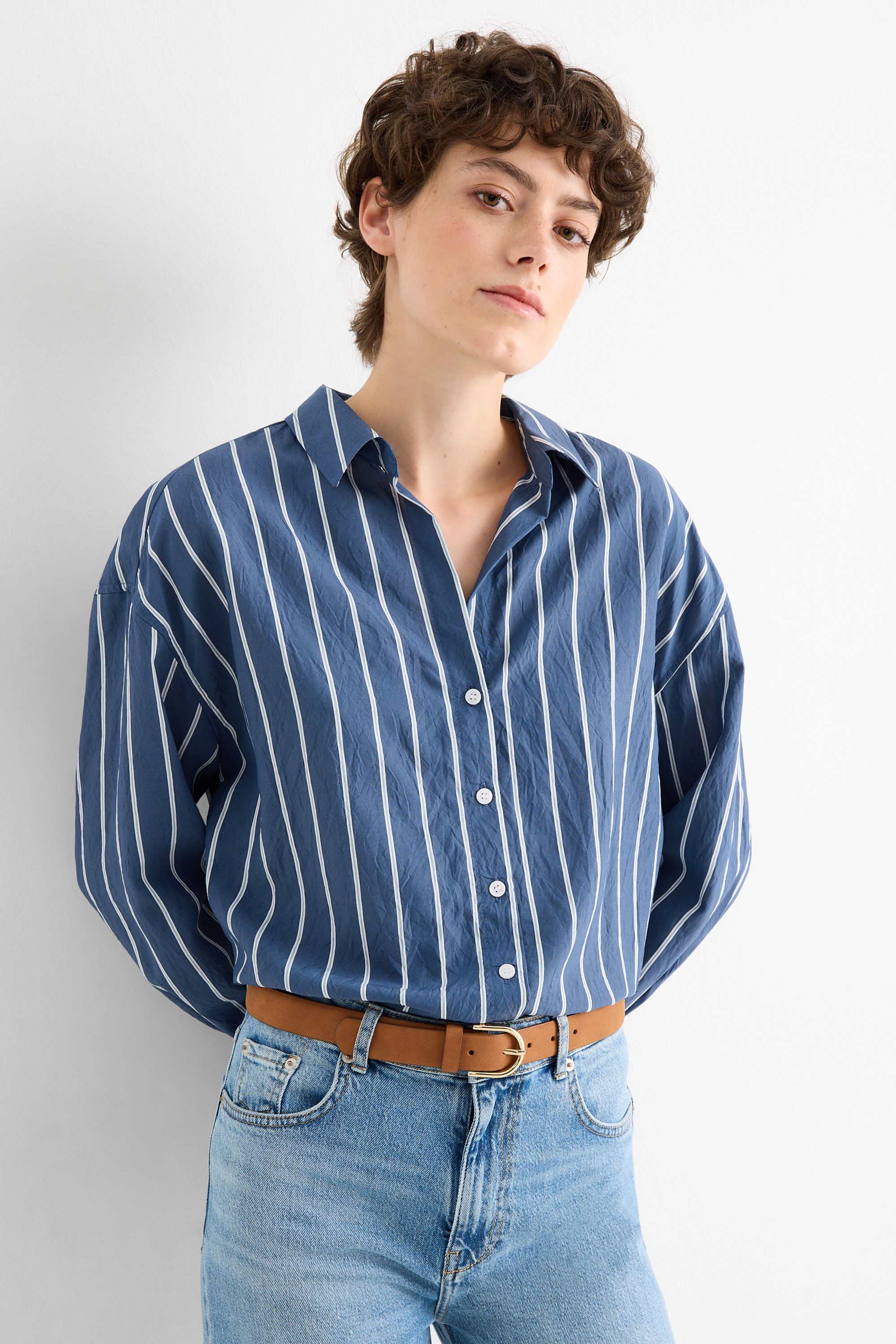 Blouse - striped blue