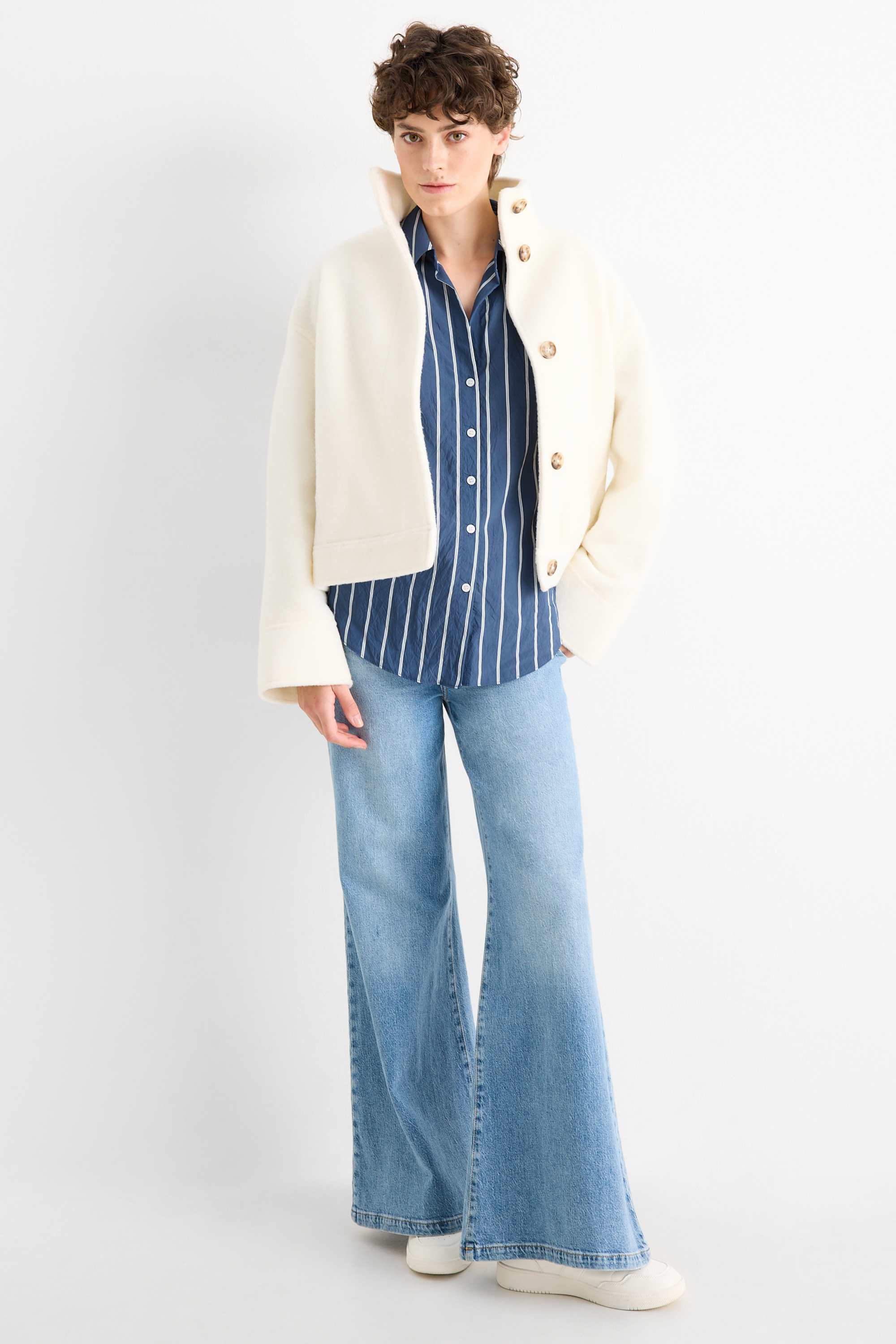 Blouse - striped blue