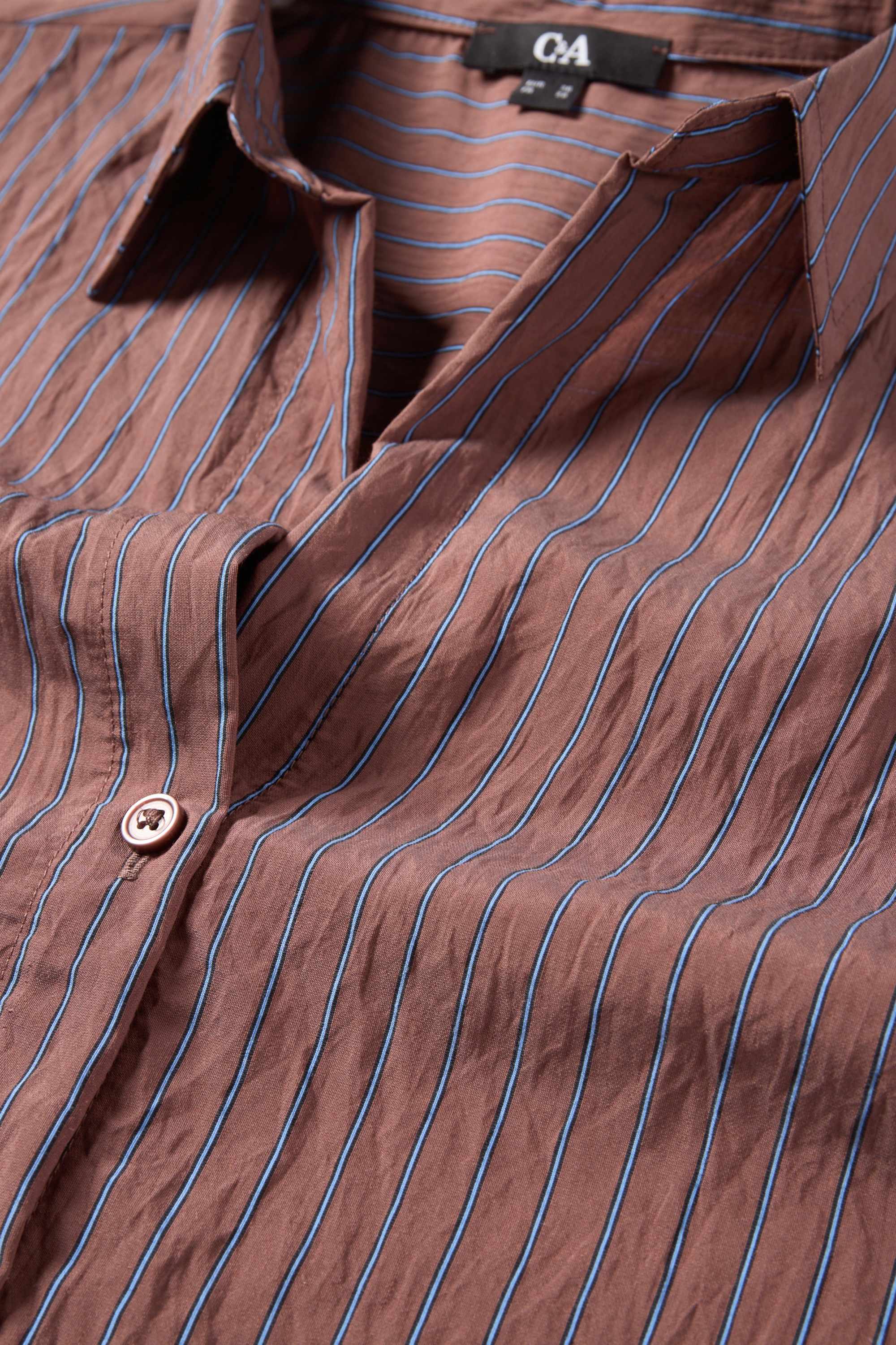 Blouse - striped brown / blue