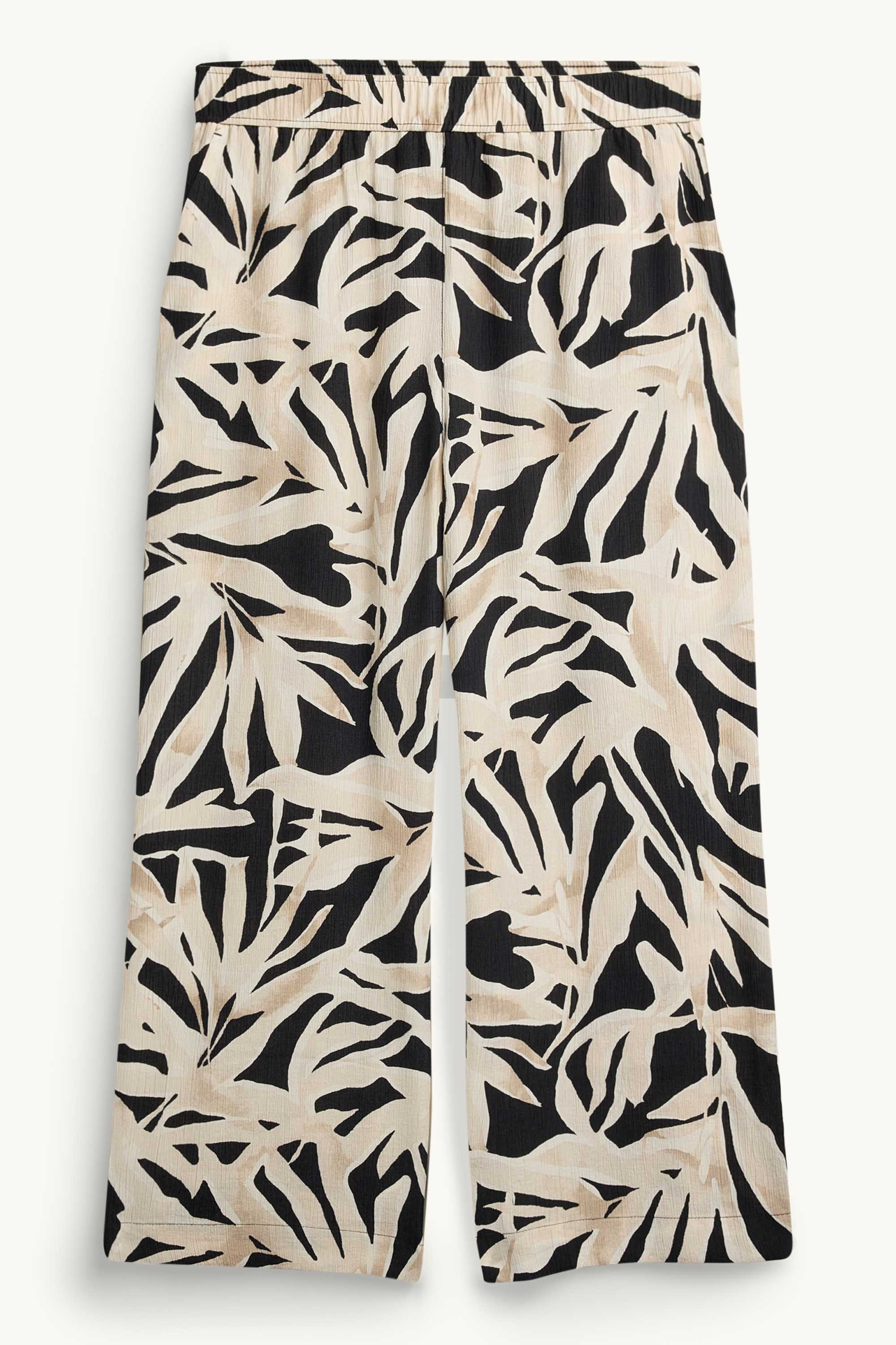 Cloth trousers - high waist - palazzo - patterned beige