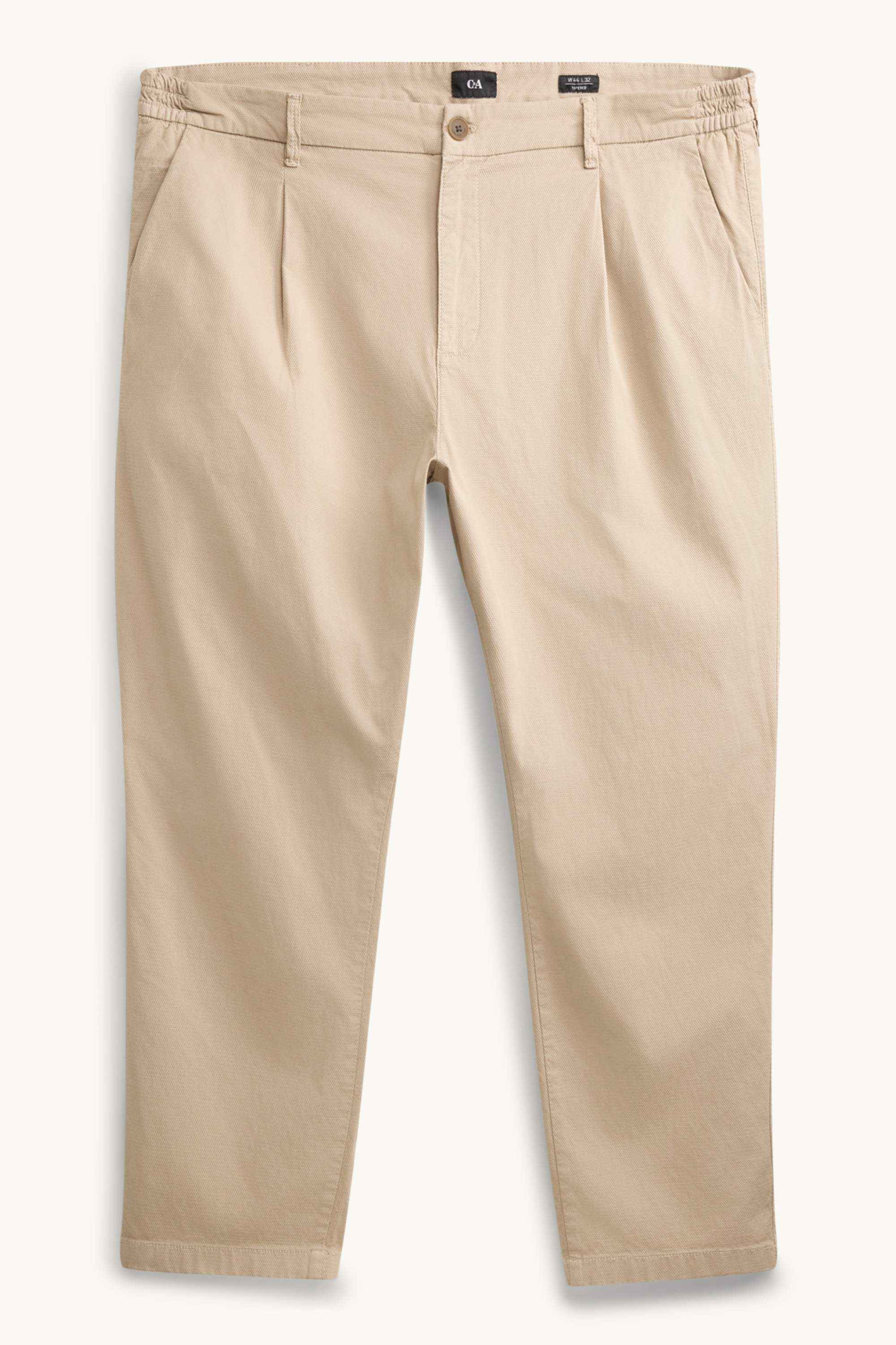Chinos - tapered fit - textured light beige