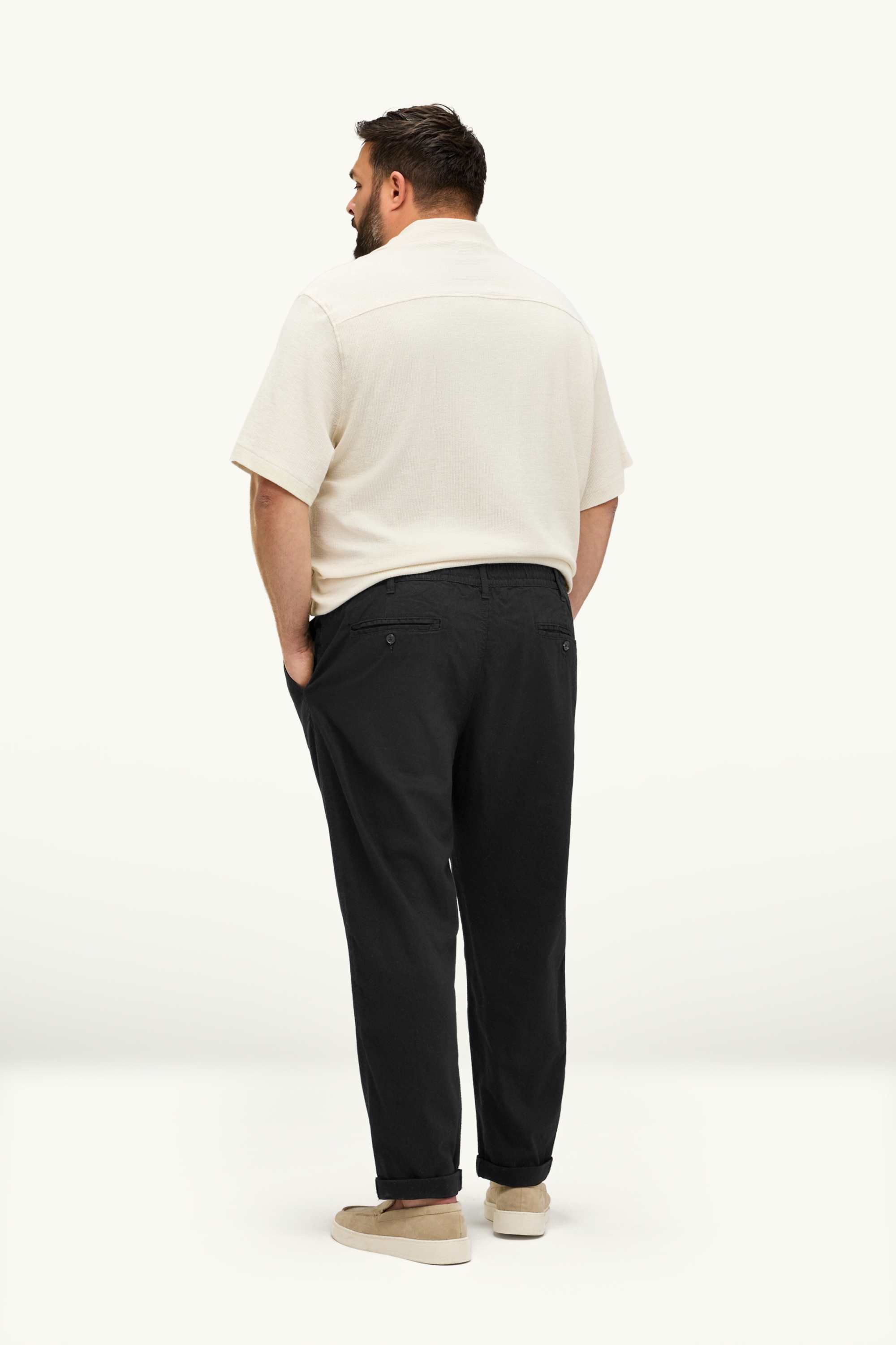 Chinos - tapered fit - linen blend black