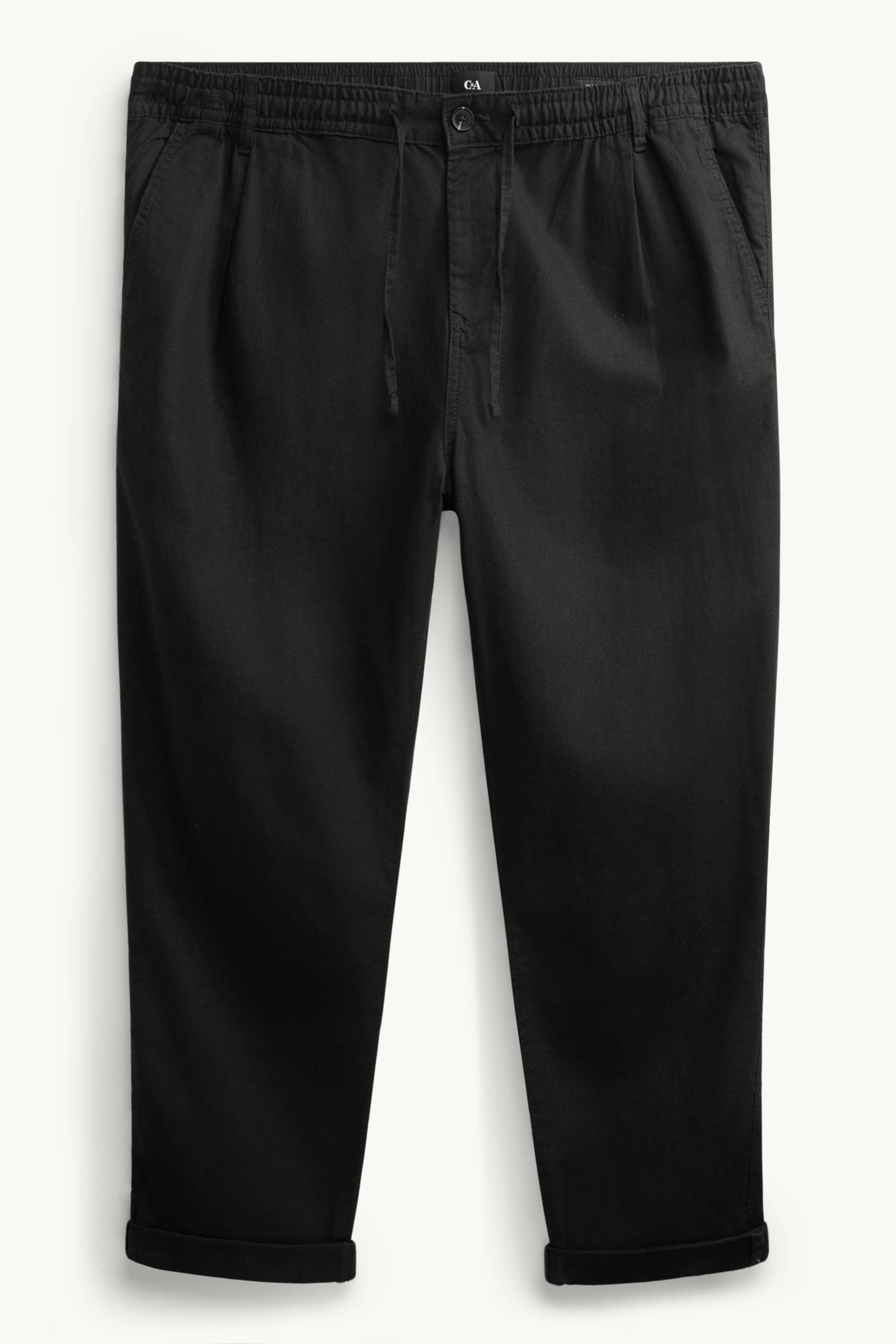 Chinos - tapered fit - linen blend black