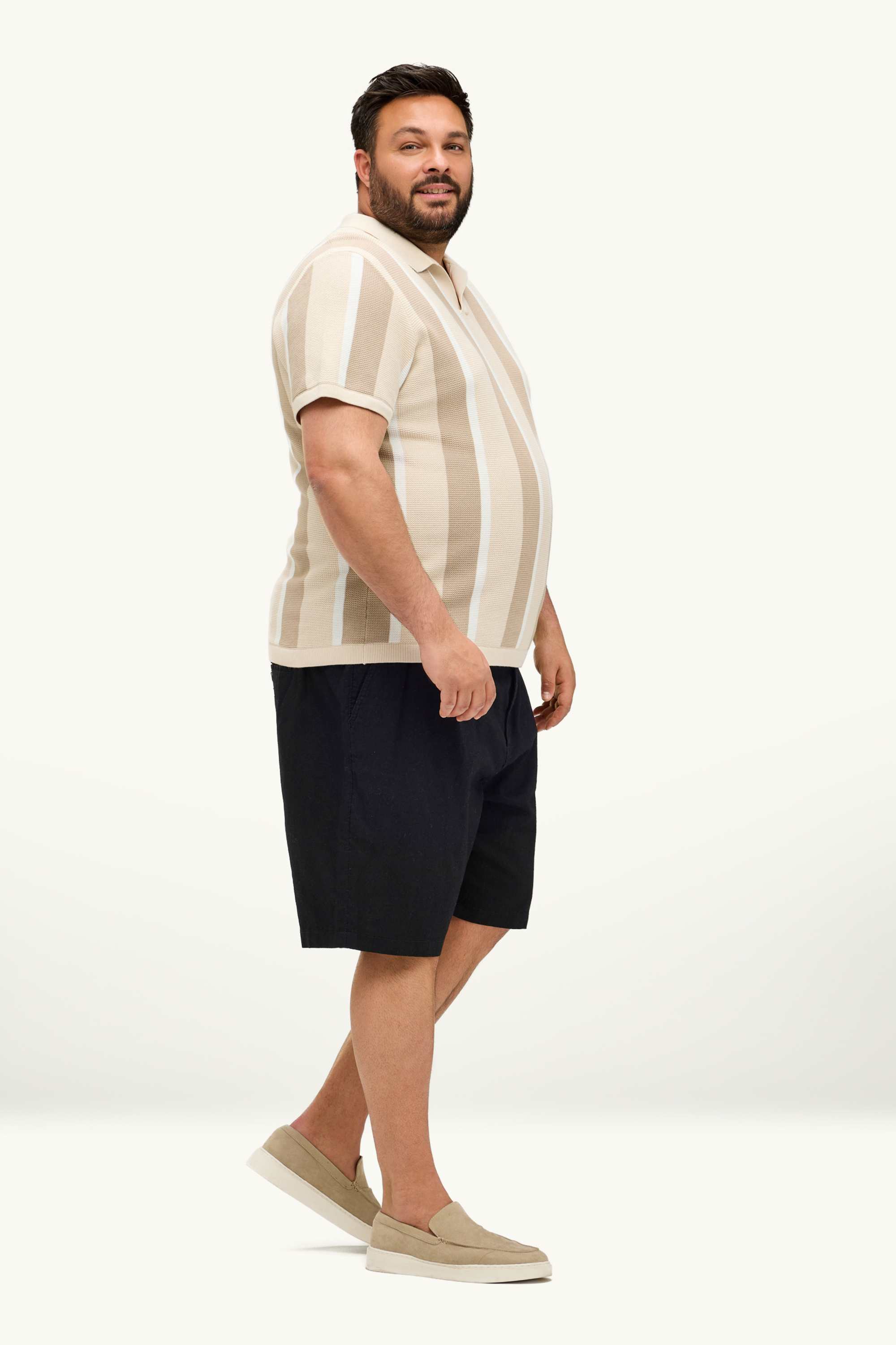 Shorts - linen blend black