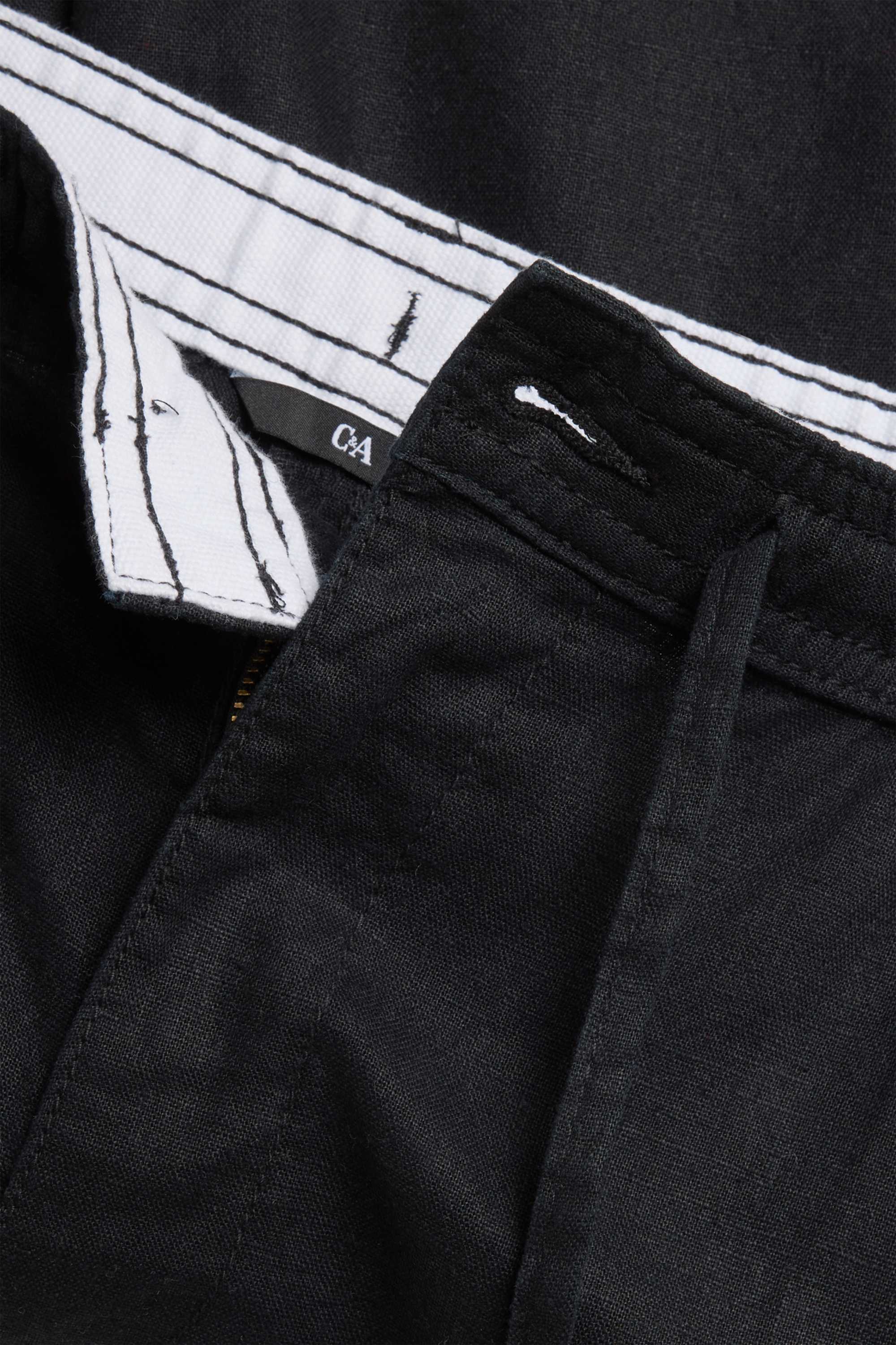 Shorts - linen blend black