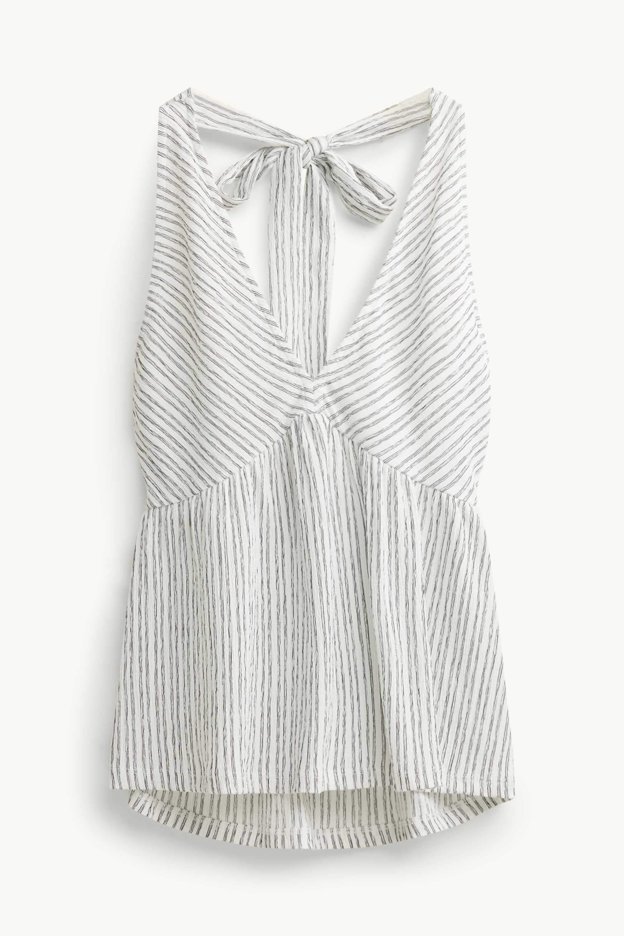 Top - striped white / black