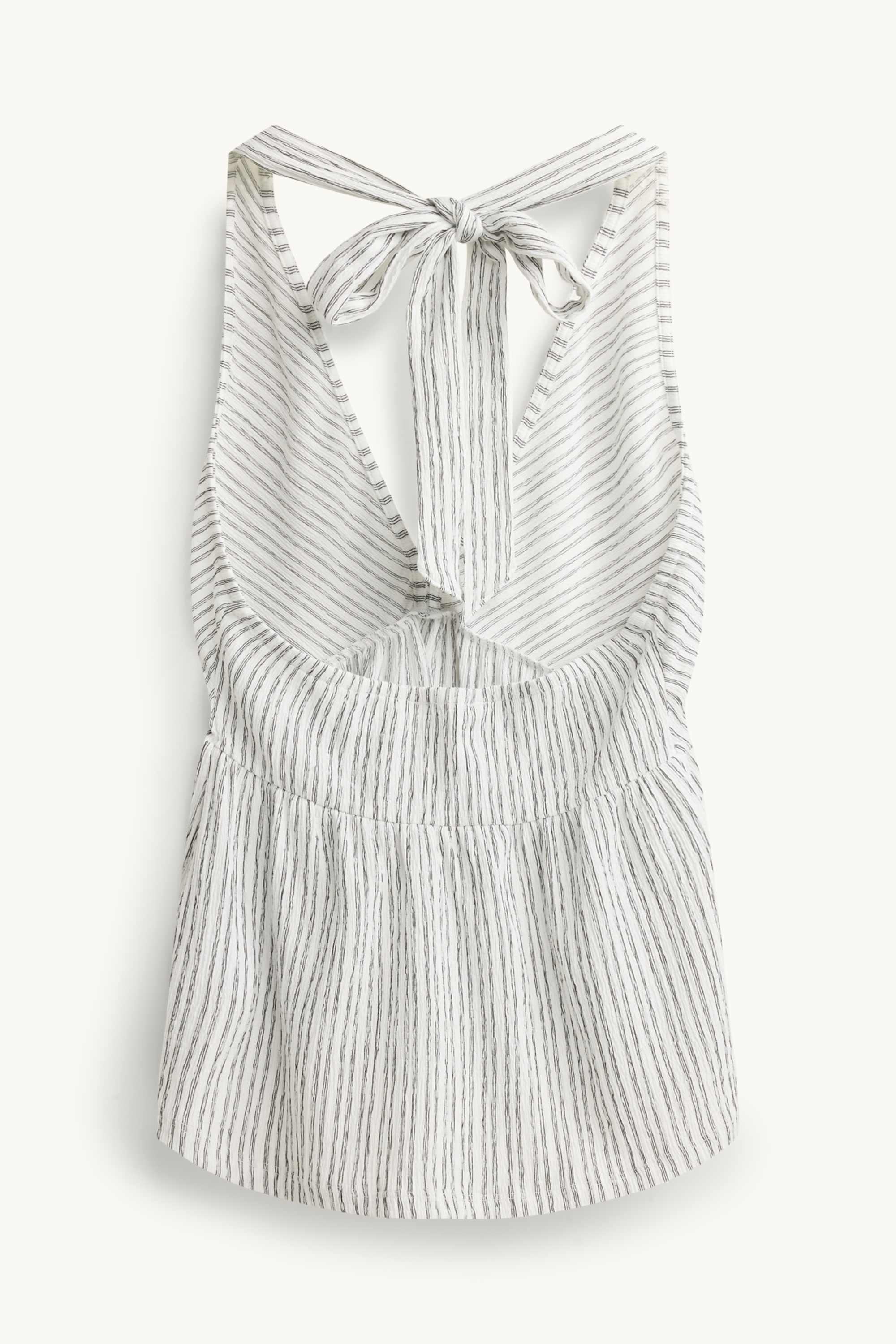 Top - striped white / black