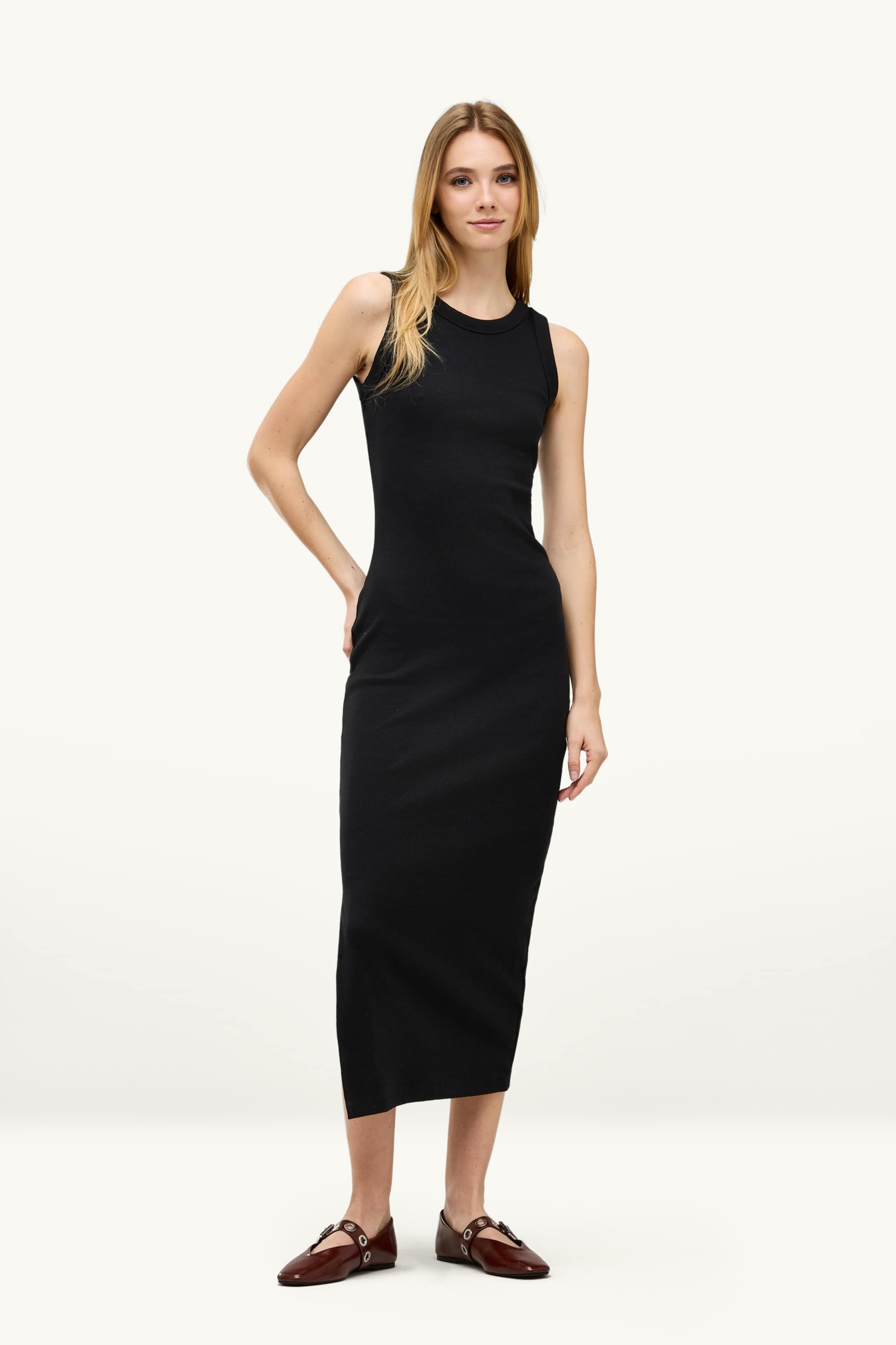 Bodycon dress - skinny rib black