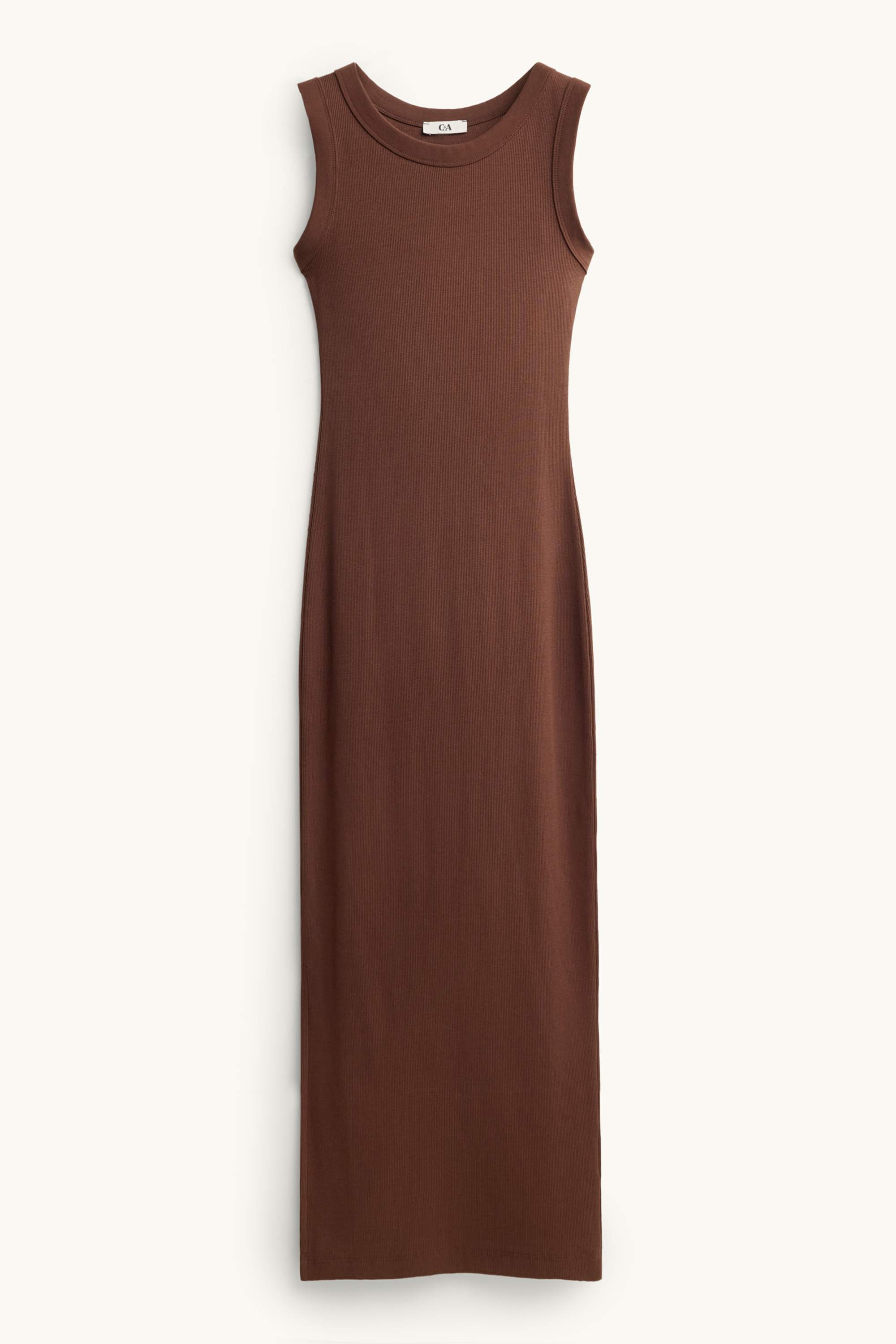 Bodycon dress - skinny rib brown