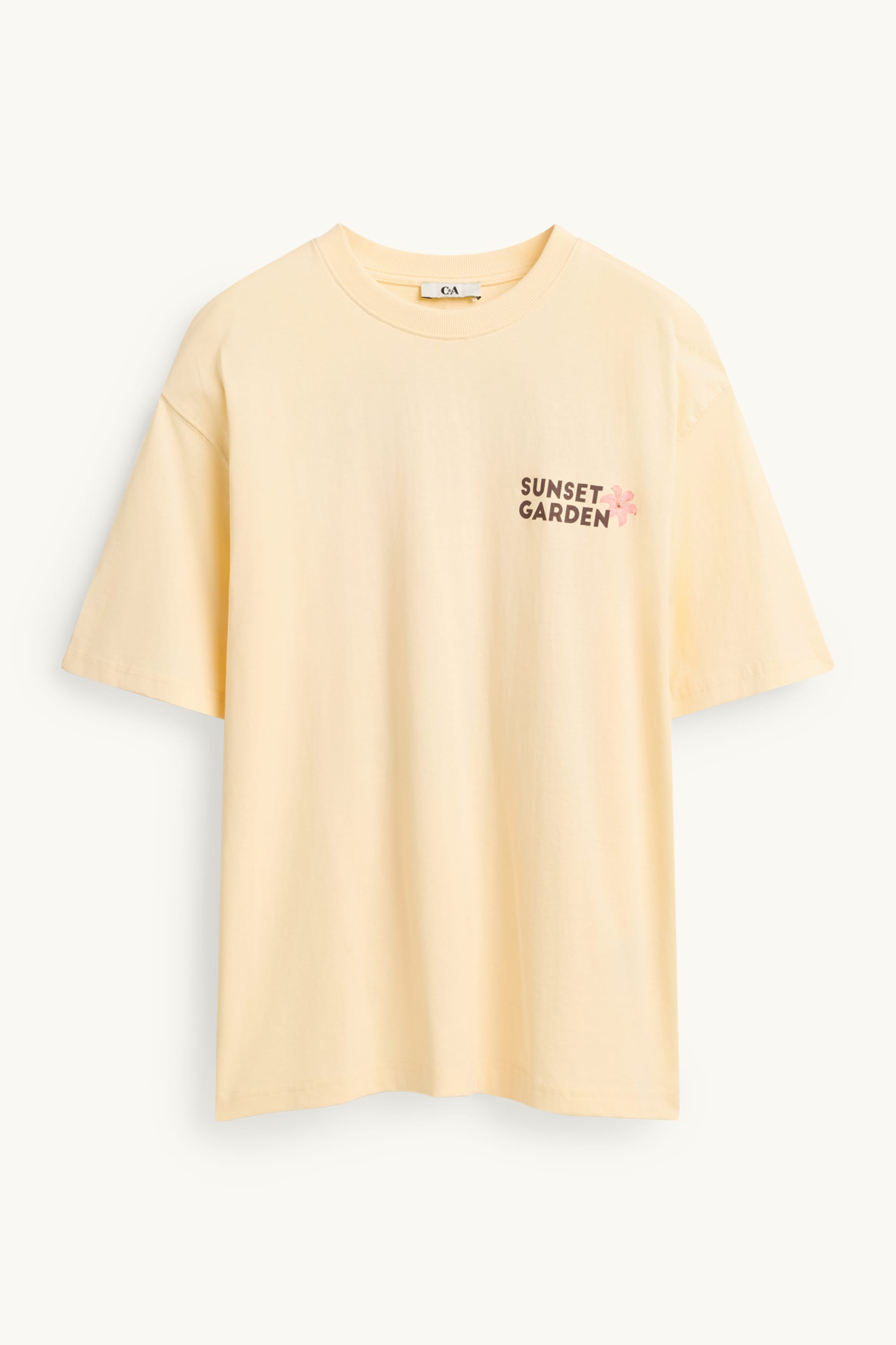 T-shirt - relaxed fit light yellow