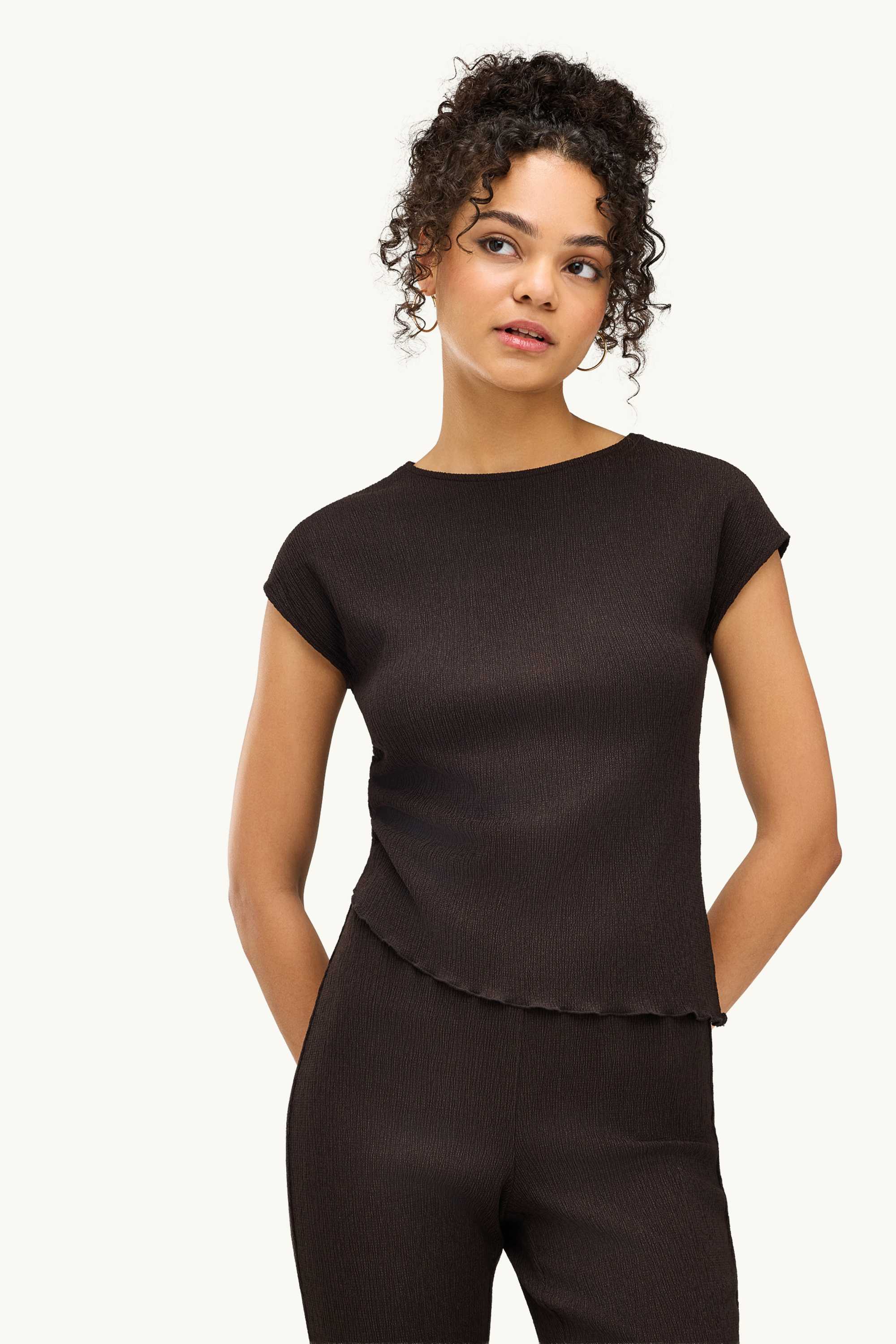 T-shirt - regular fit dark brown